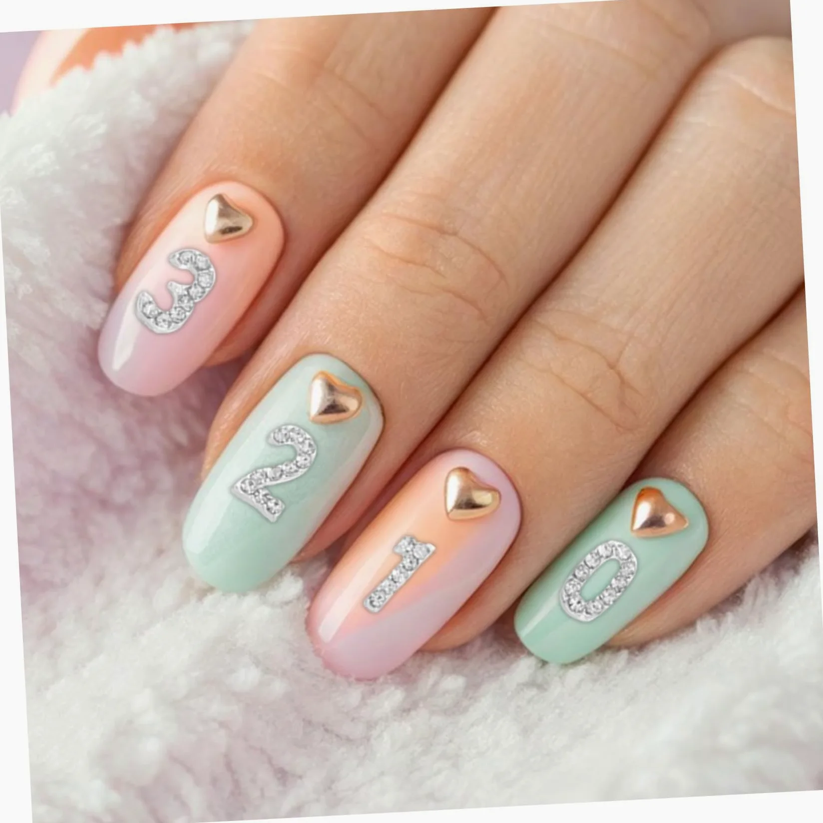 VALICLUD 100pezzi Ciondoli Numerici per Unghie Strass Dorso Piatto Decorazioni per Nail Art Gemme per Unghie Scintillanti Accessori in Ferro per Look Sofisticato e Festivo