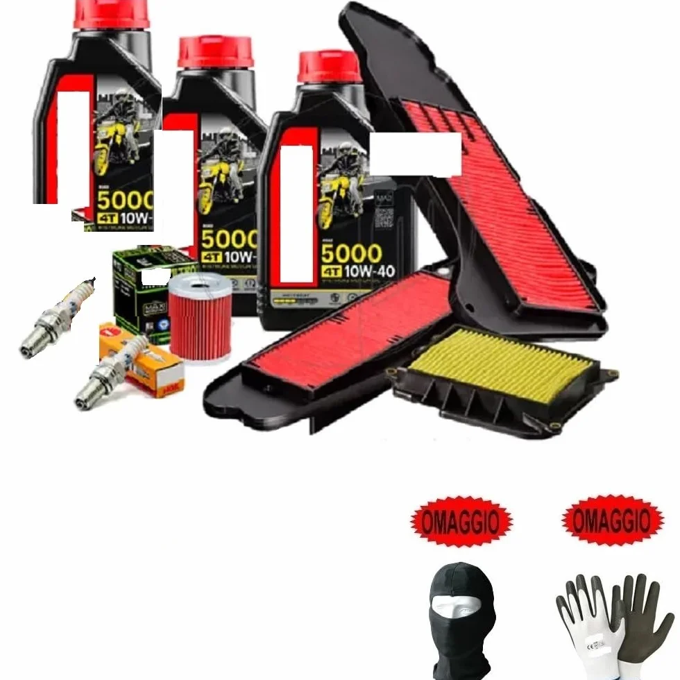 Zestaw Tagliando Manutenzione Motore Moto SYM MAXSYM TL 508 10W40 4T HC-TECH+Filtro Olio+Aria+Candele