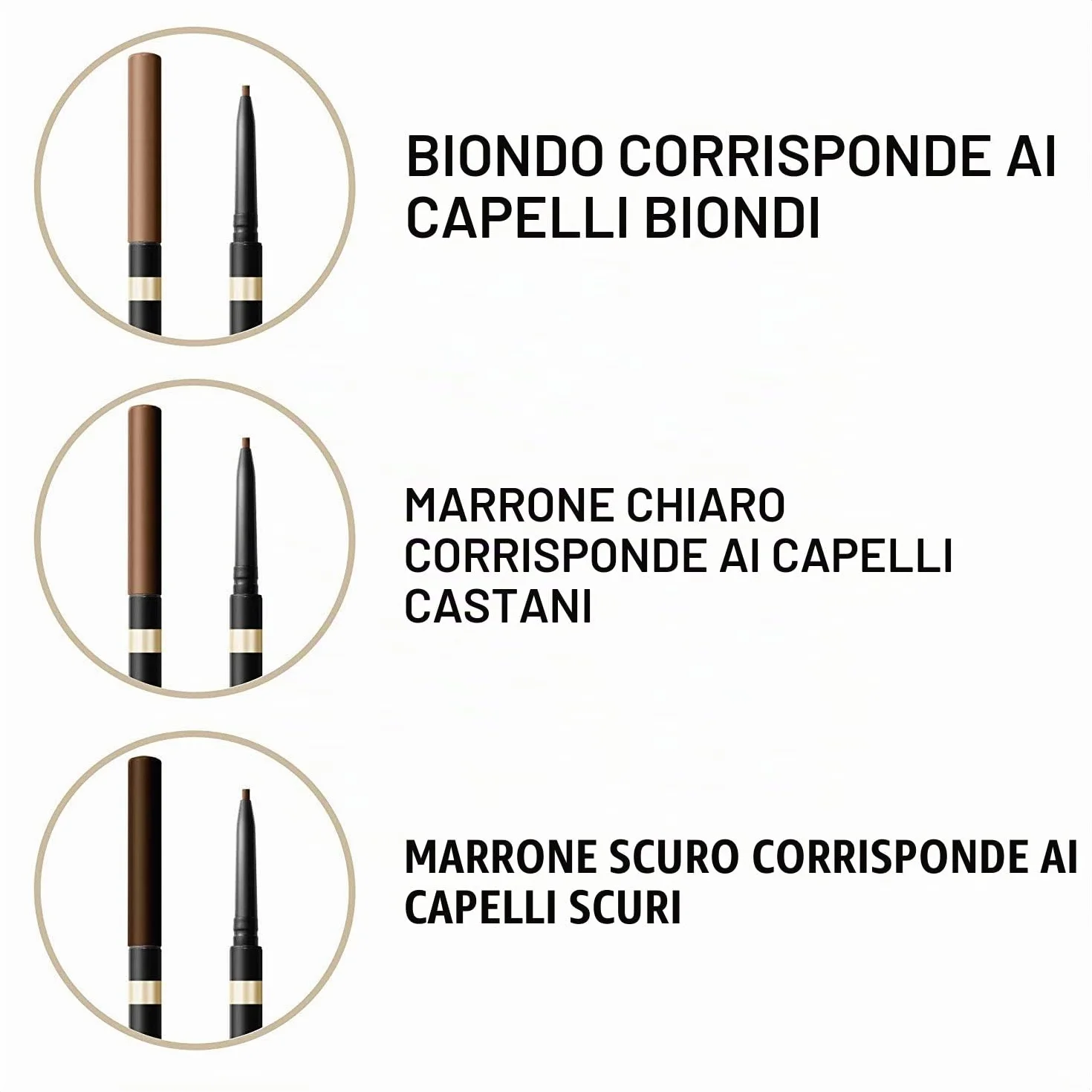 Max Factor - Matita Sopracciglia Brow Shaper con Punta automatica e Pettinino - 030 Deep Brown - 1 g
