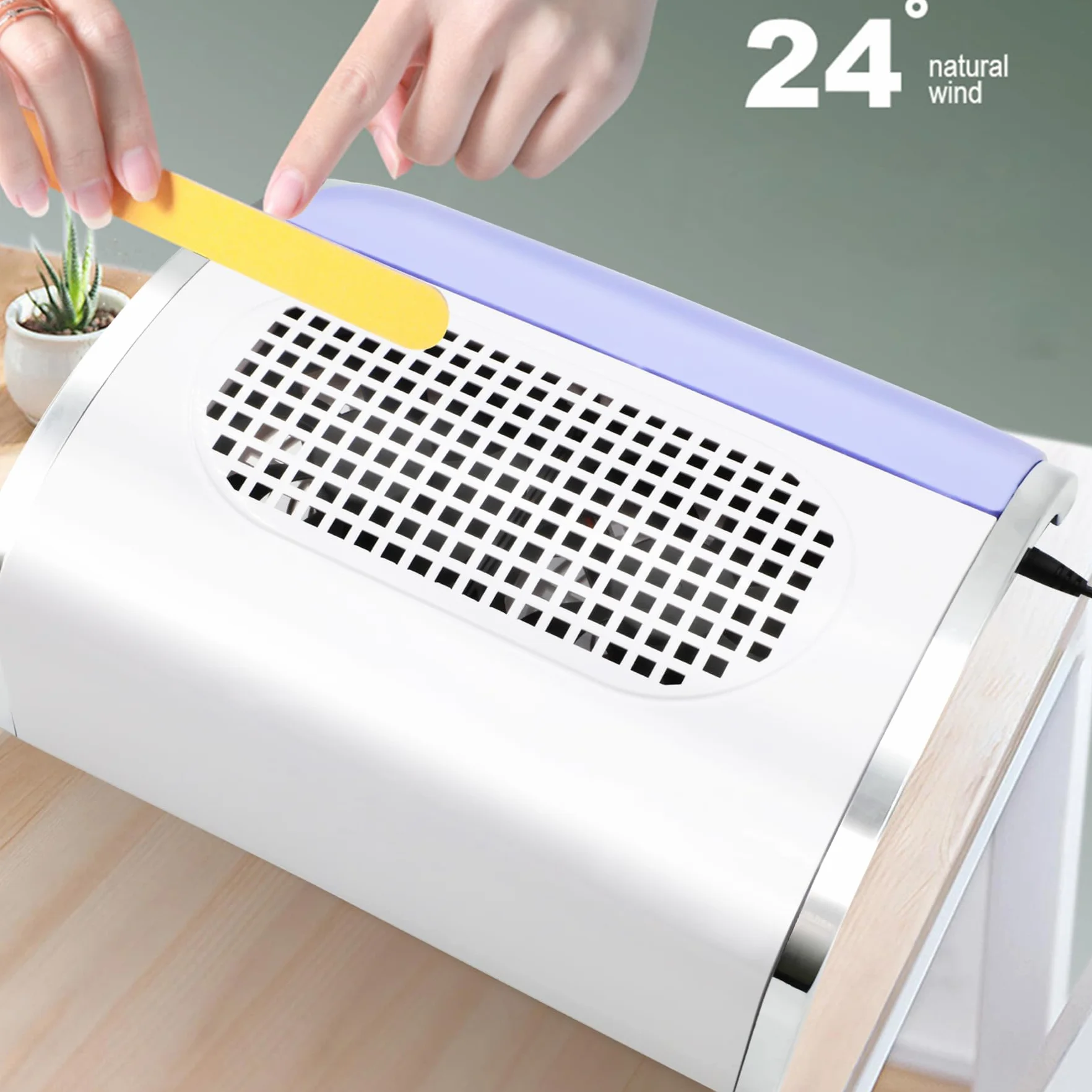 80W Aspiratore Professionale per Unghie con 2 Ventole, Aspiratore Unghie Low Noise, Aspiratore Unghie Professionale con Due Sacchetti per La Polvere, Adatto per Casa e Salone di Bellezza