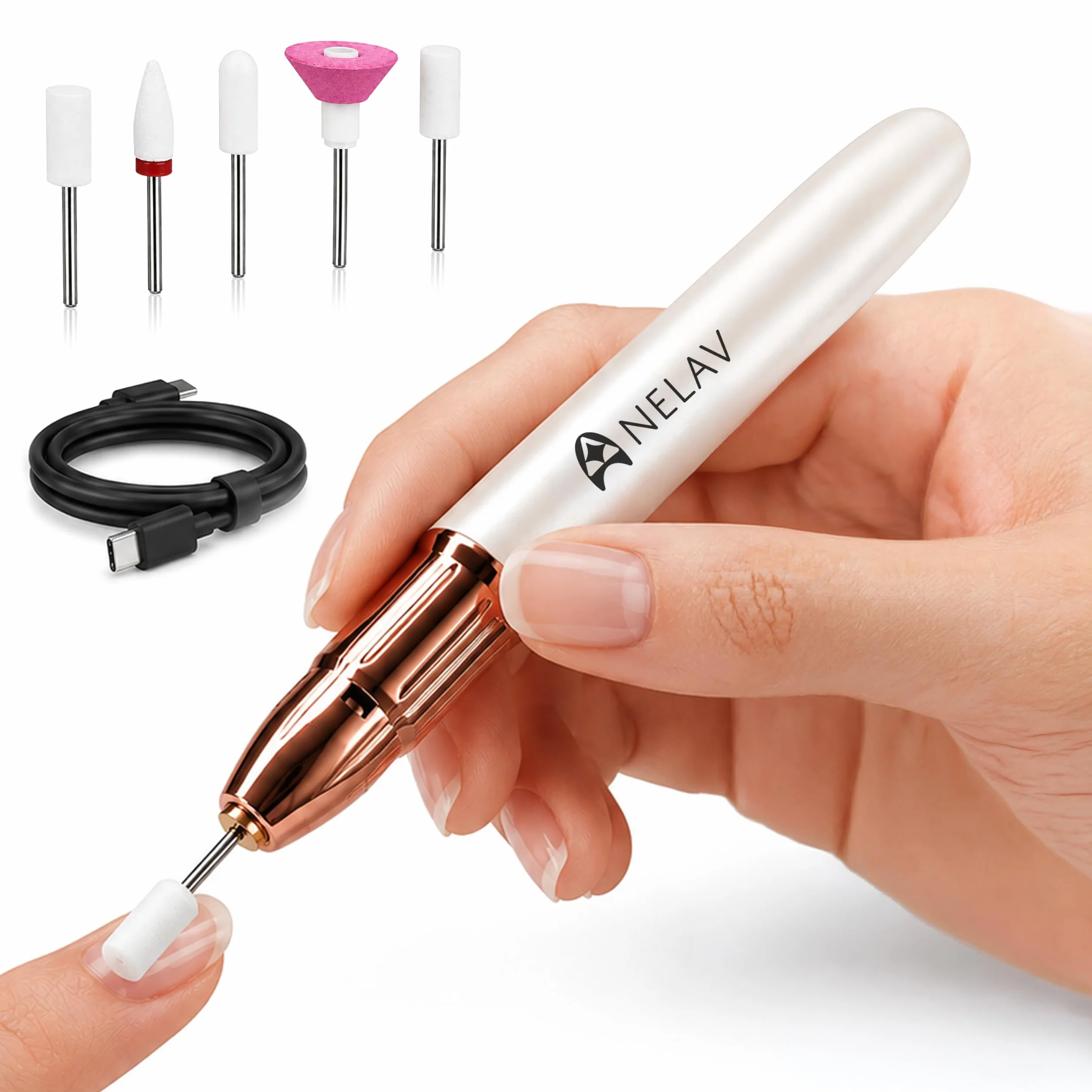Fresa per Unghie Professionale Ricaricabile USB 6 Testine