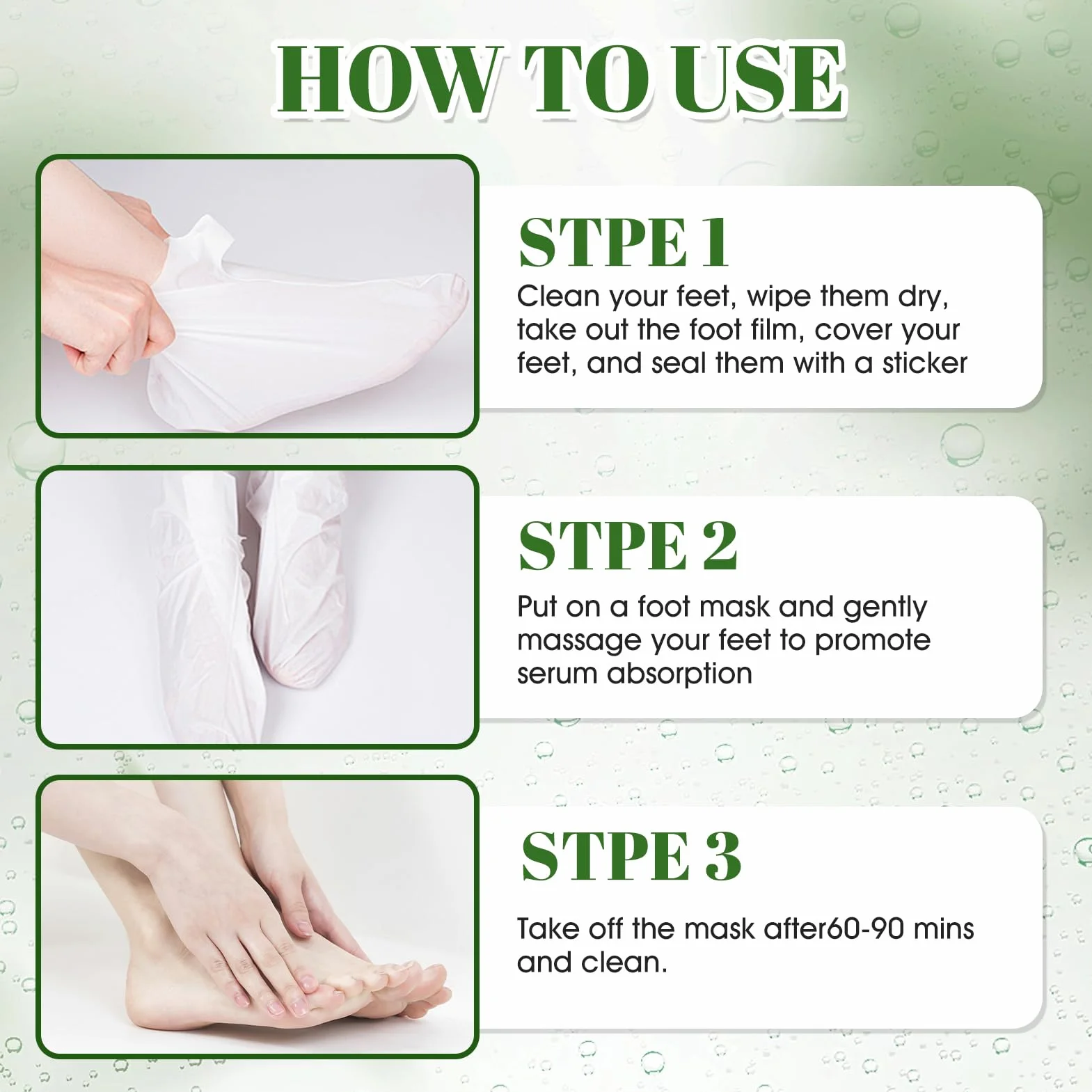 Maschera Piedi, Mascheras piedi Esfoliante, maschera Piedis Secchi Screpolati, Skincare Coreana, maschera piedis Idratante, Peeling Piedi Rendono la Pelle Più Liscia, 6 Pezzi