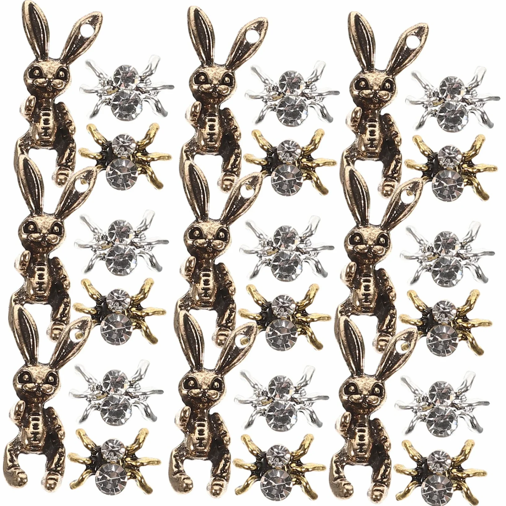 5 Set Gioielli Per Unghie Con Diamanti Charm Per Unghie Accessori Per Unghie Charm Scuri Decorazioni Per Nail Art 3D A Forma Di Ragno Gioielli Per La Decorazione 30 pezzi*5