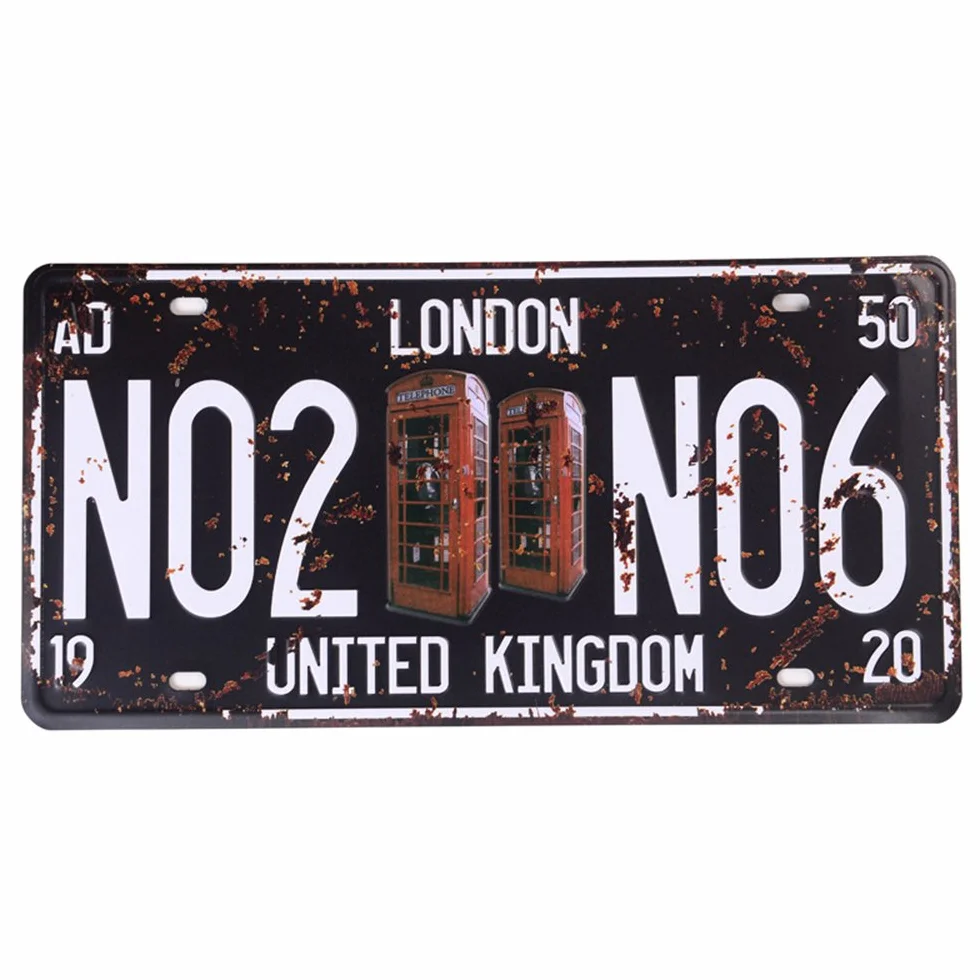 Vintage London NO2 NO6 Home Cafe Bar Pub Ristorante Decorazione Parete 15,2 x 30,5 cm