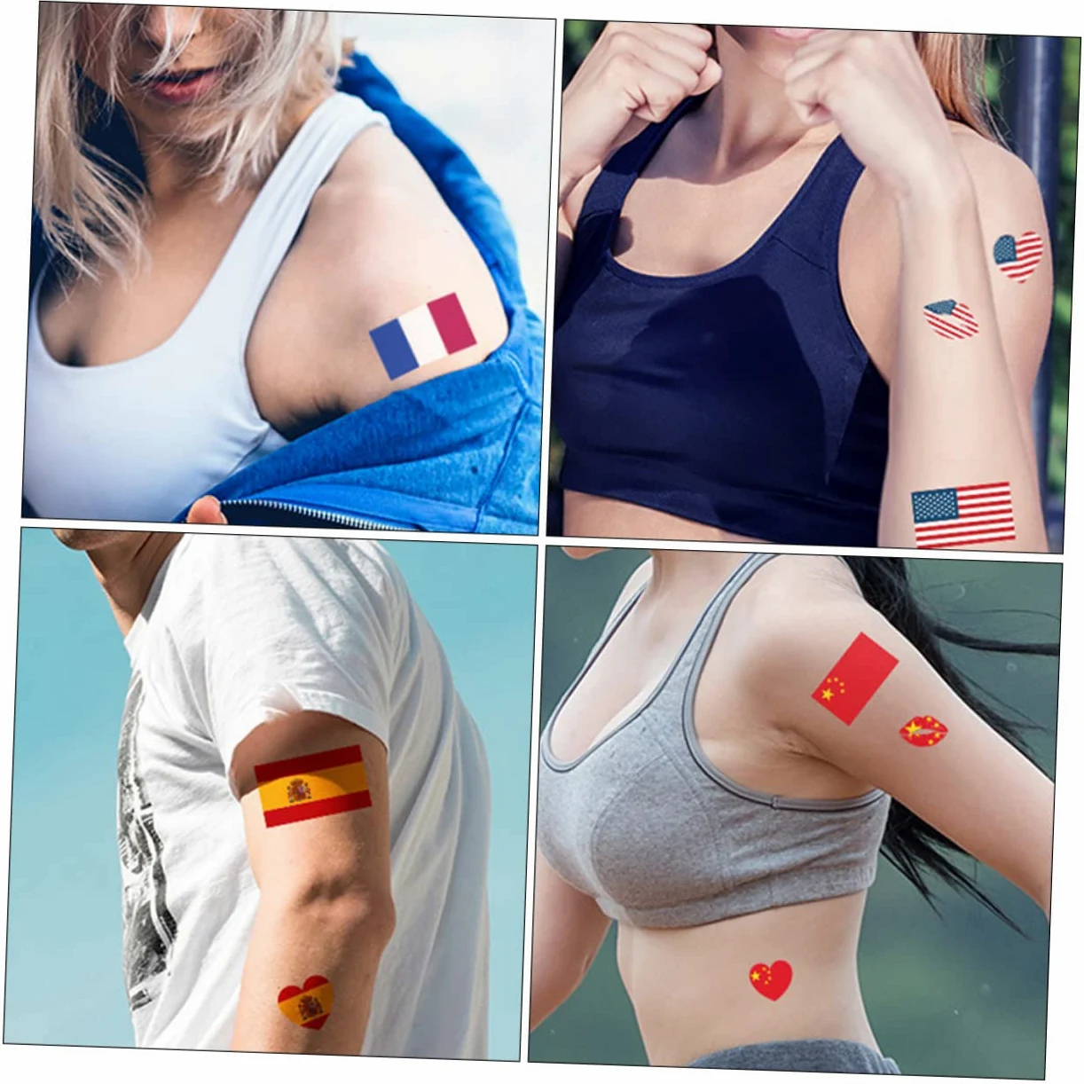 Mipcase 348pezzi Adesivi Temporanei Patriotici Con Bandiera Del Mondo Facciali Impermeabili Per Eventi Sportivi e Festivi Decorazioni Per Luglio e Divertimento