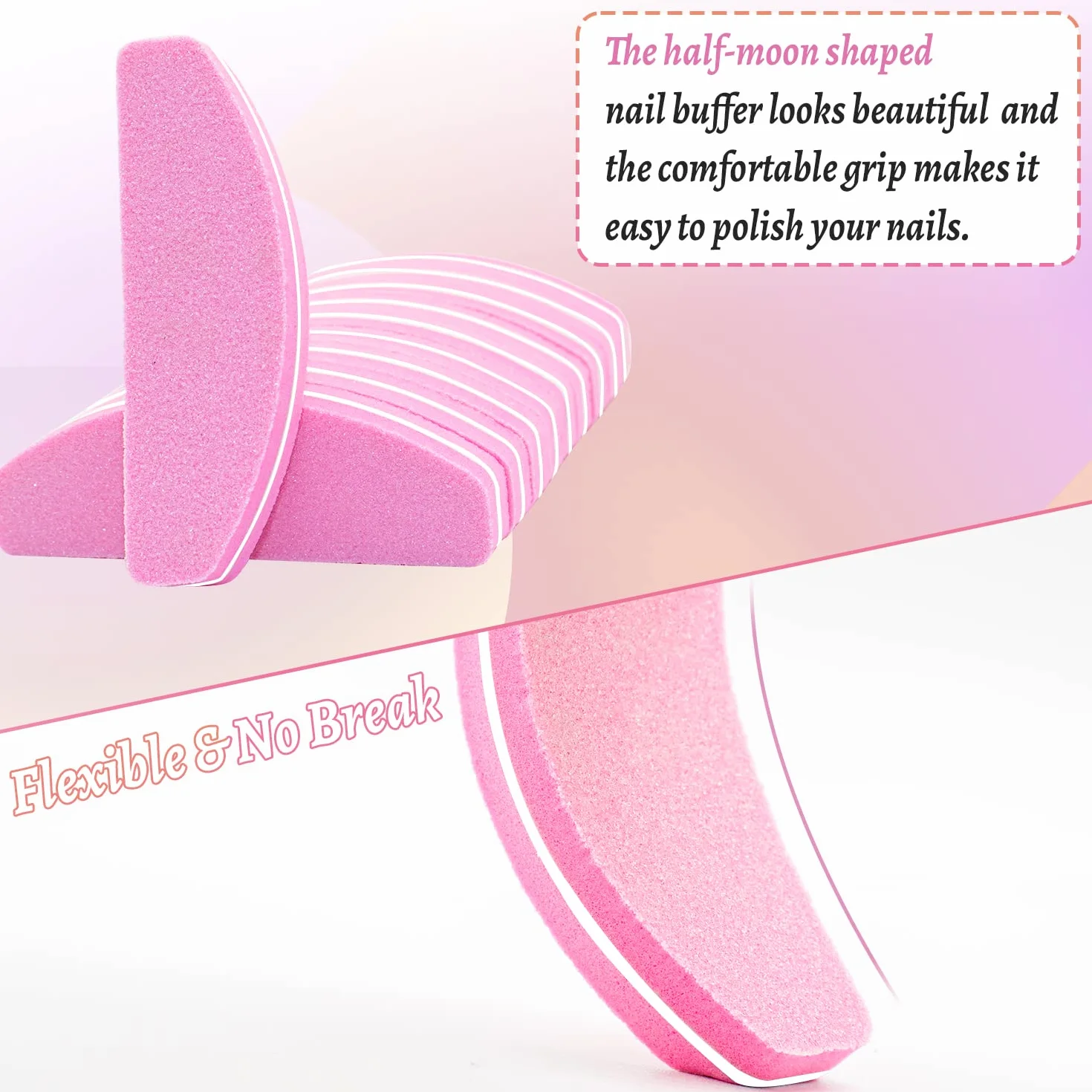 20 PCS Buffer per Unghie, Buffer Blocco per Unghie in Gel Acrilico Naturale, 100/180 Buffer Unghie Professionale per Levigatura per Smalto a Doppia Faccia (Rosa)