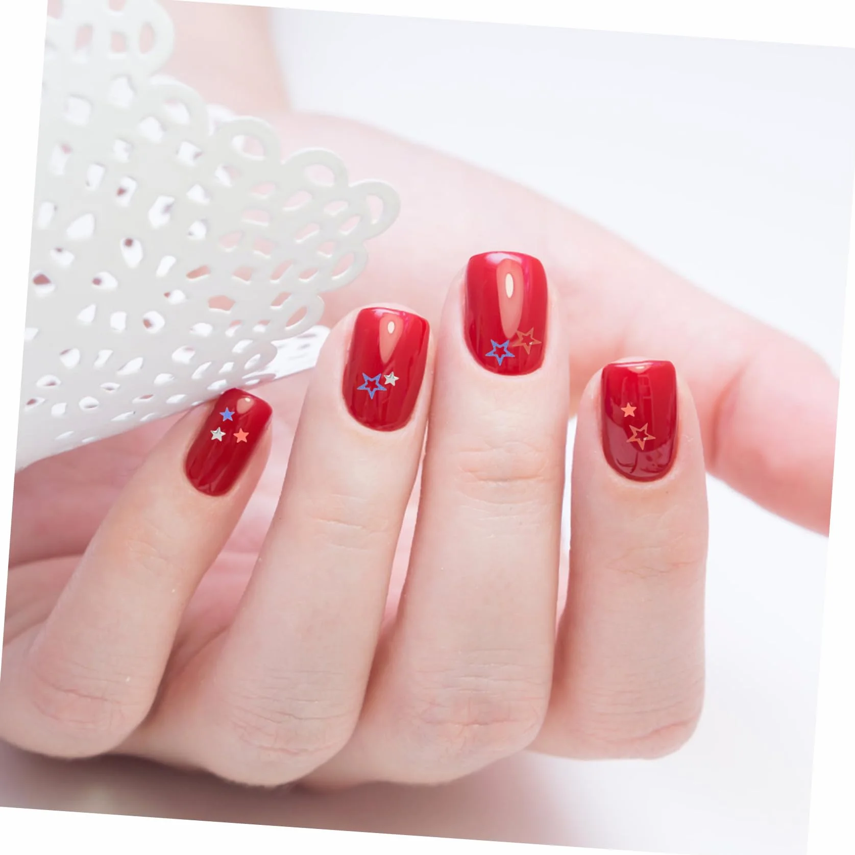 Didiseaon 5 Set 5 Set Di Paillettes Pentagramma Unghie Gemme Adesivi Per Unghie Dei Piedi Adesivi Per Unghie Al Neon Per Il Dell'Indipendenza Accessori Per Rivelare 6 scatole * 5