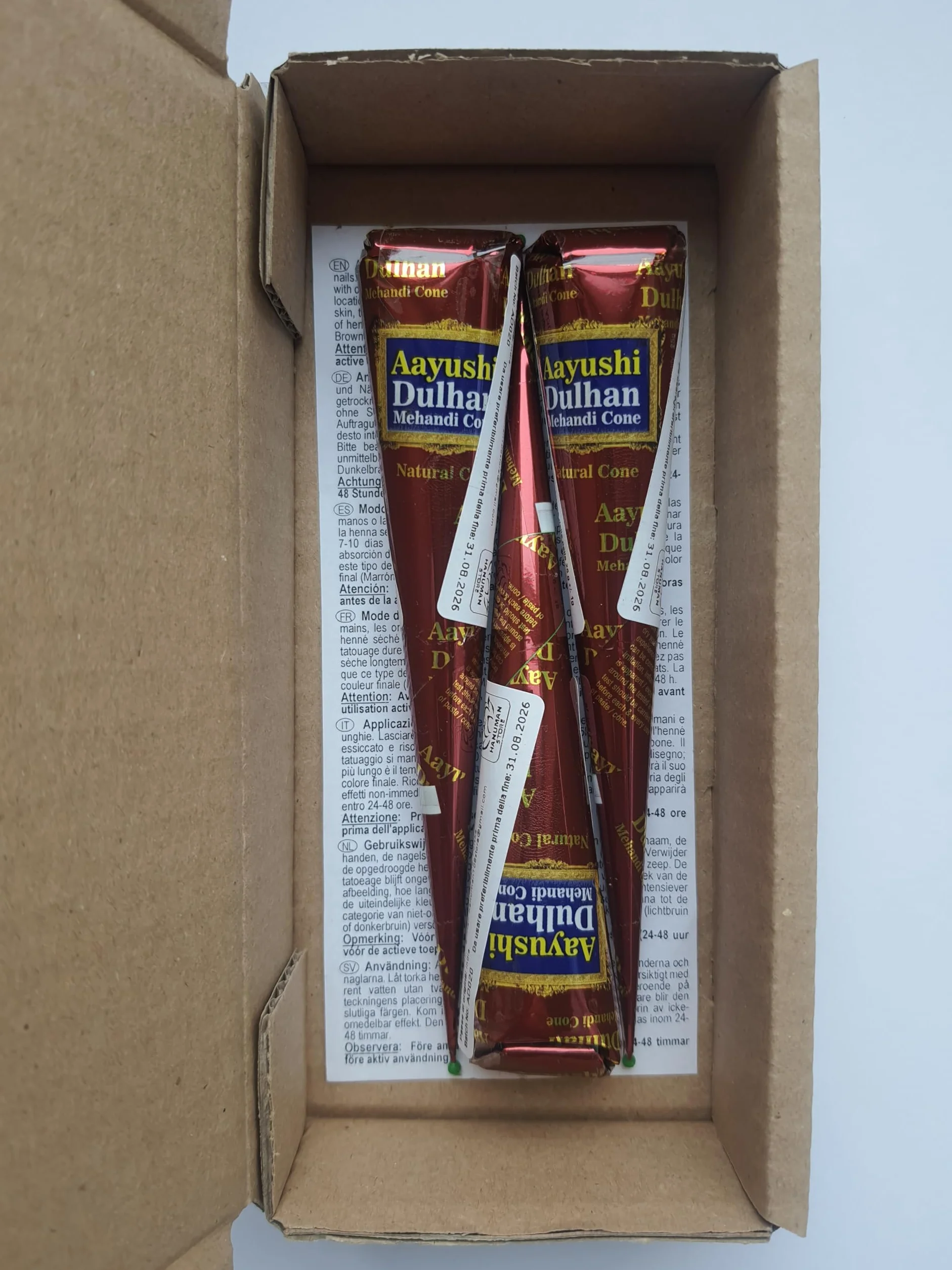 100% Natural Original Mehandi Cone Paste 3 pcs x 25g