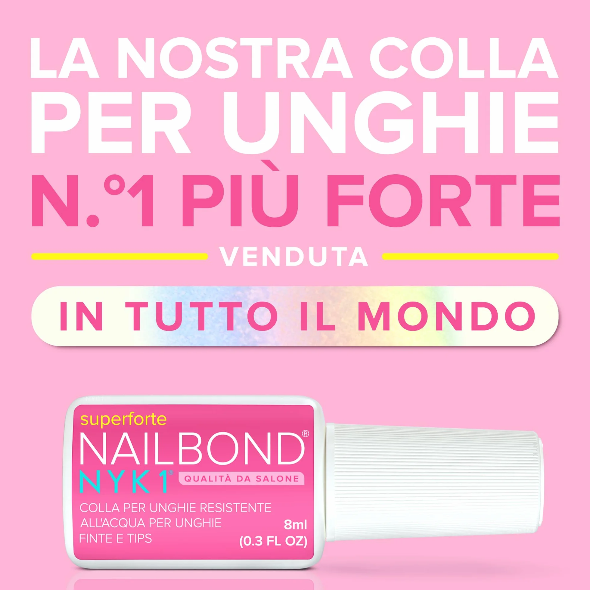 NYK1 NailBond Colla Per Unghie Finte Extra Forte Professionale 8ml