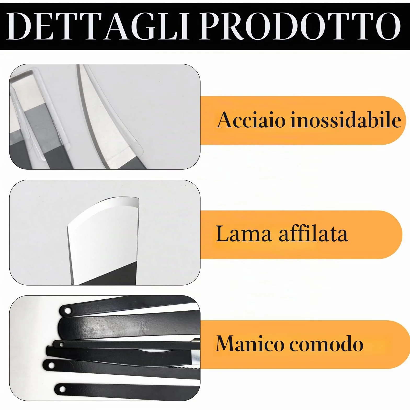 Bisturi per Pedicure Acciaio Inox Kit Professionale 6 Pezzi con Custodia