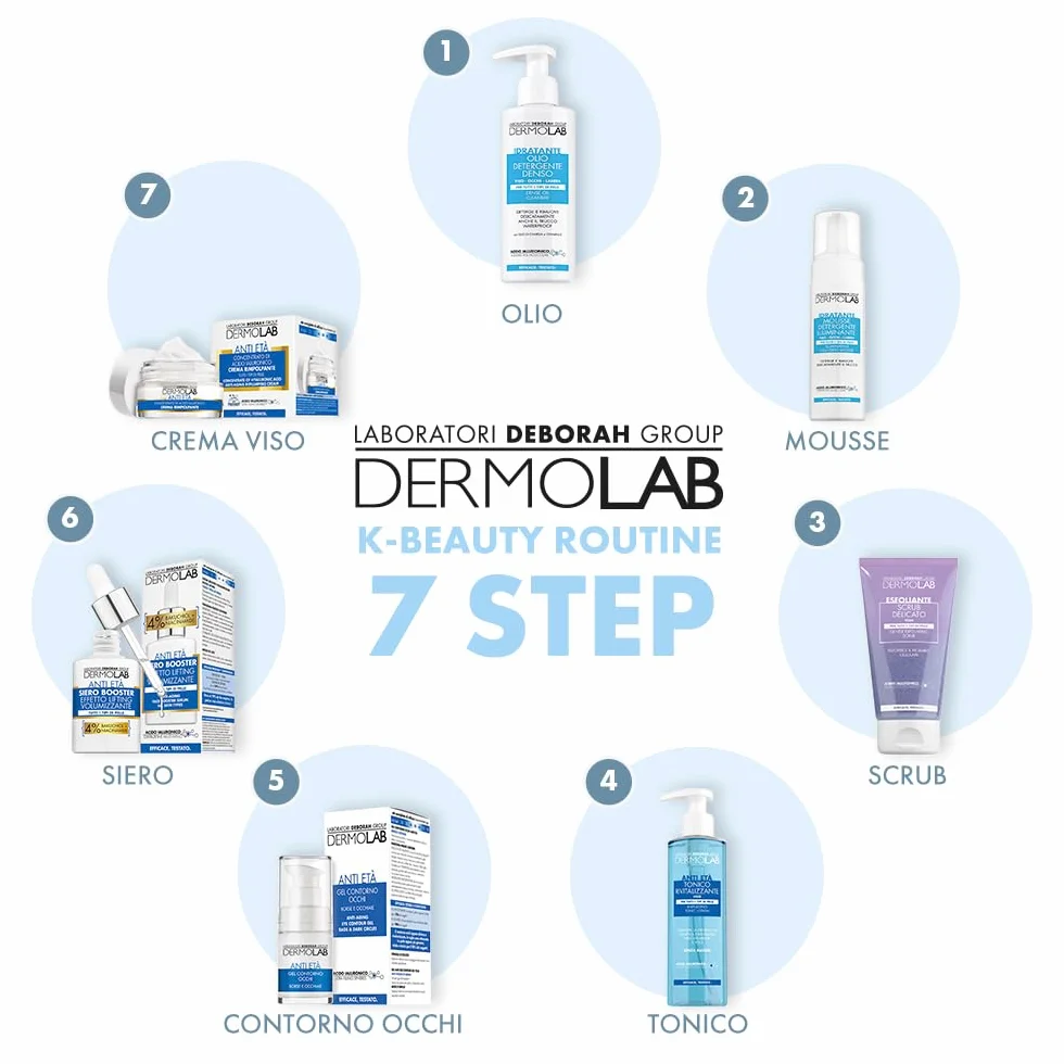 Dermolab Olio Detergente Viso con Acido Ialuronico e Vitamina E, 120ml