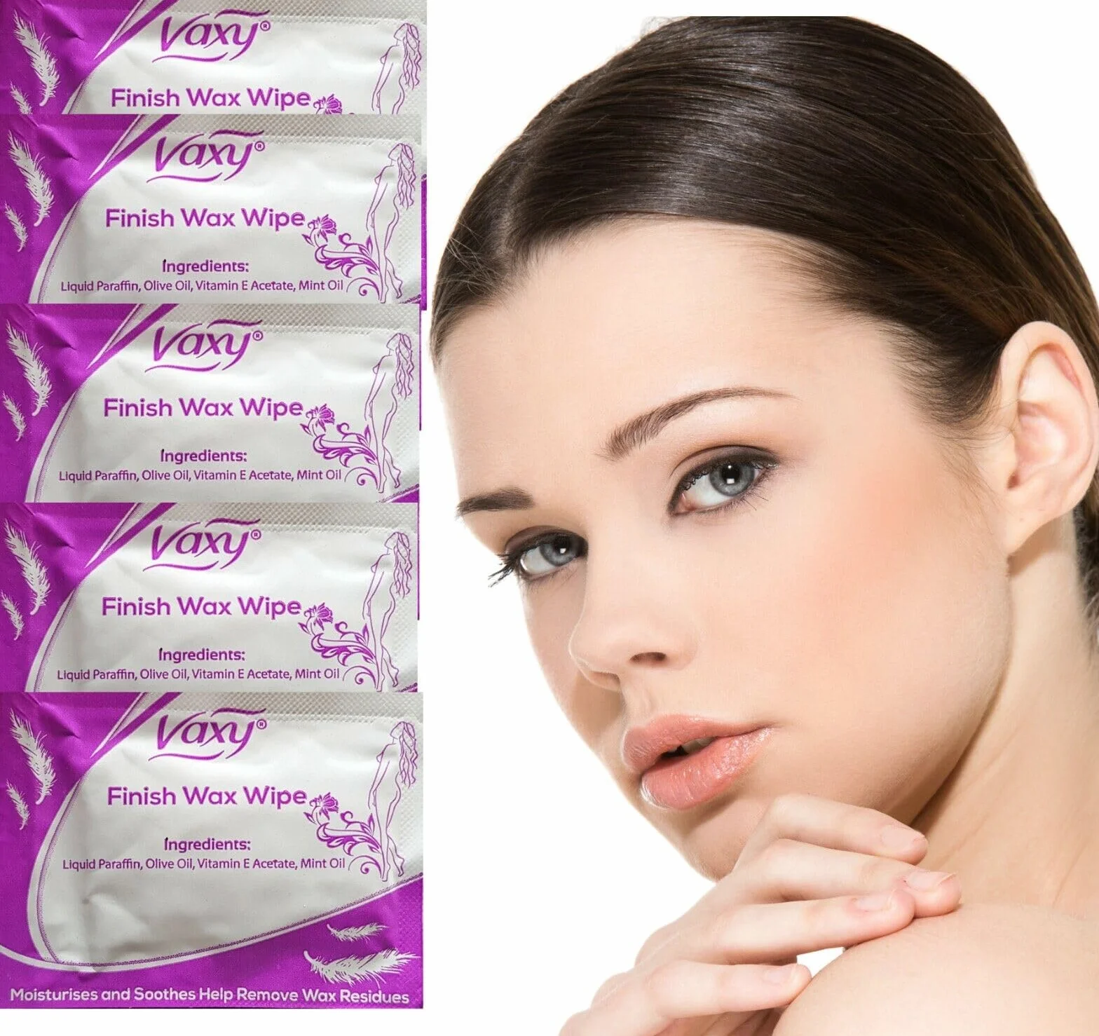 Vaxy - Salviette per il corpo post-ceretta depilatoria, per pelli normali e sensibili