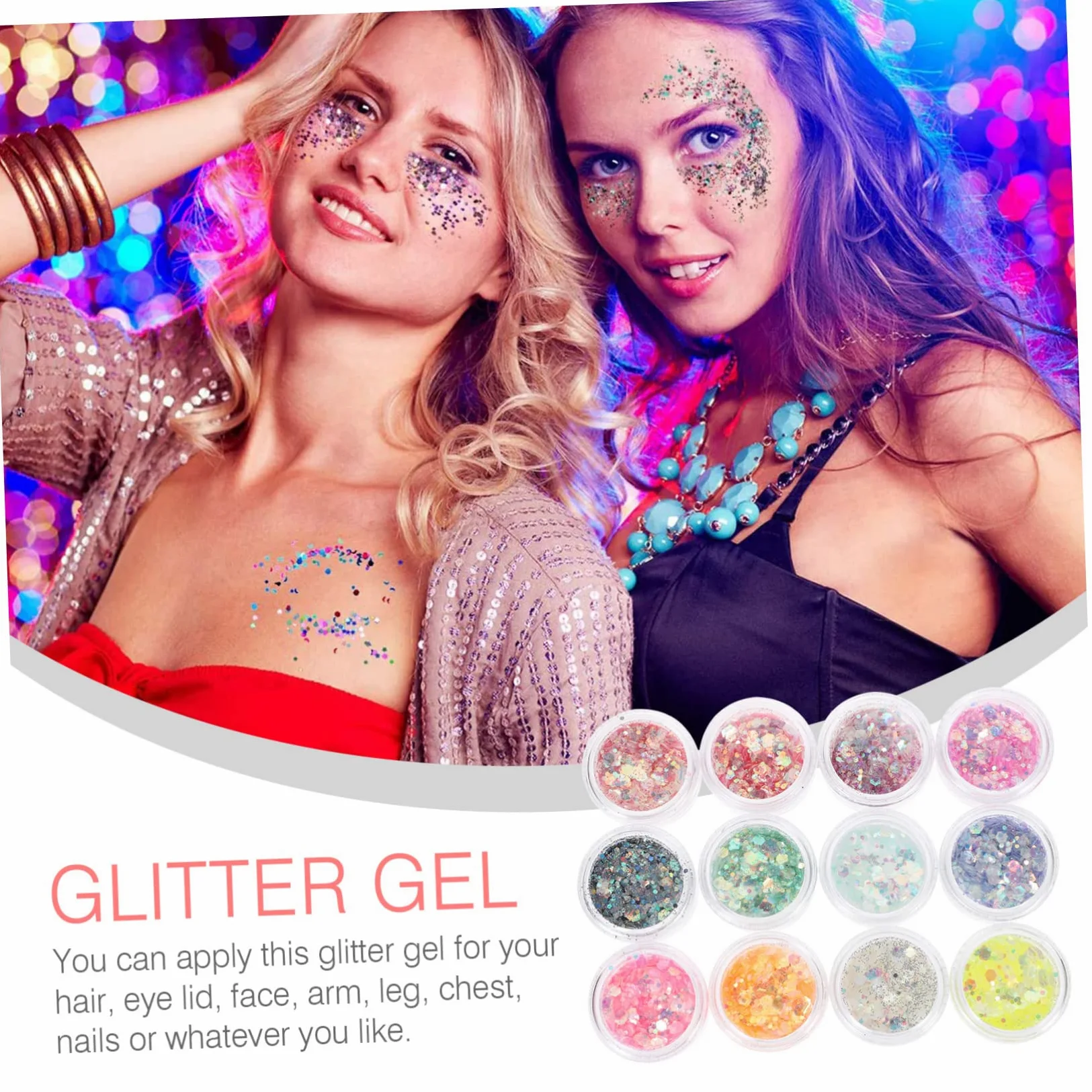 POPETPOP 3 Set Di Glitter Per Trucco Alla Moda Per Festival Viso Unghie Glitter Paillettes Glitter Per Corpo Per Feste E *3