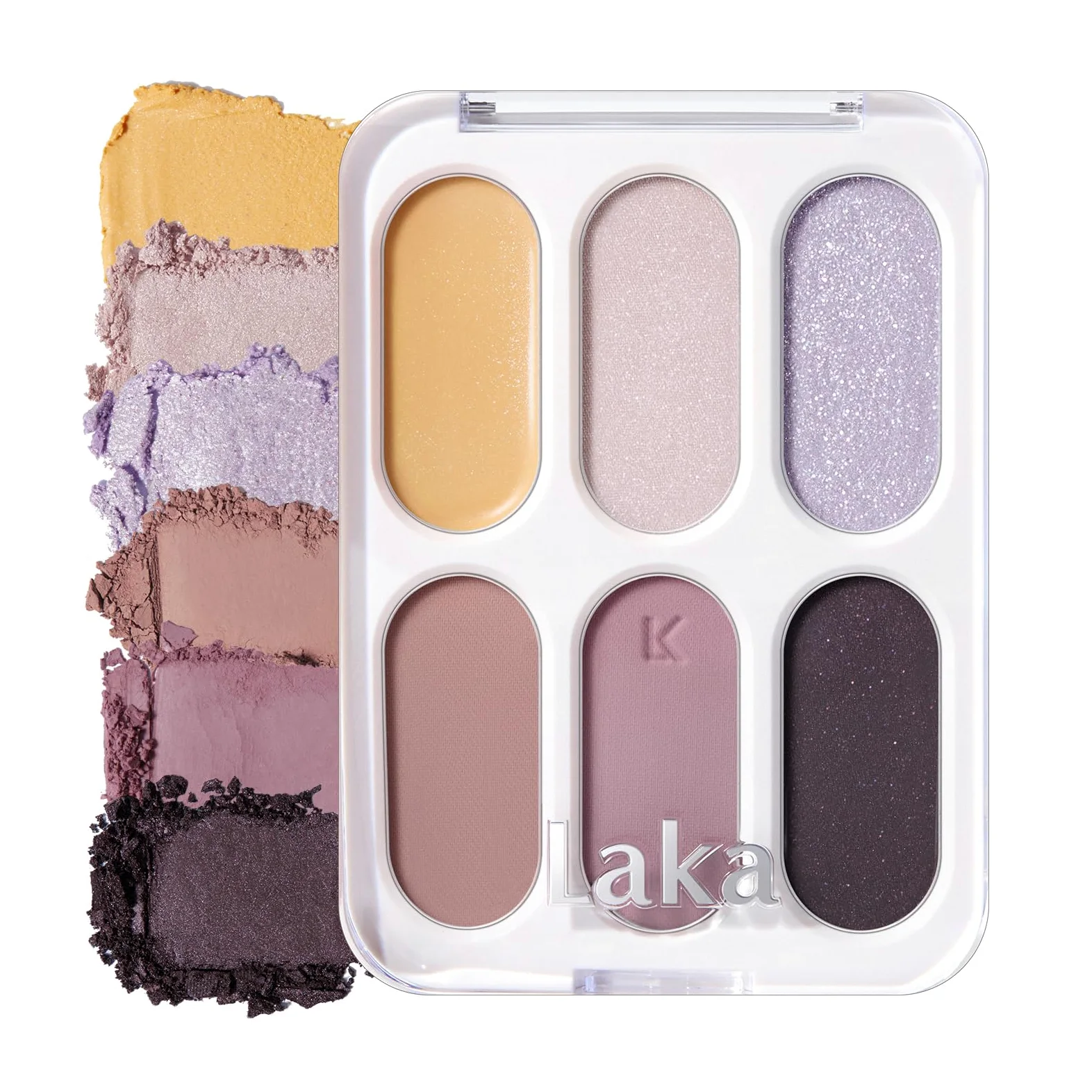 Laka Forever 6 palette di ombretti, 6 tonalità opache, luccicanti e scintillanti, a strati, colori facili da sfumare per un look quotidiano e vivace, vegano, K-Beauty