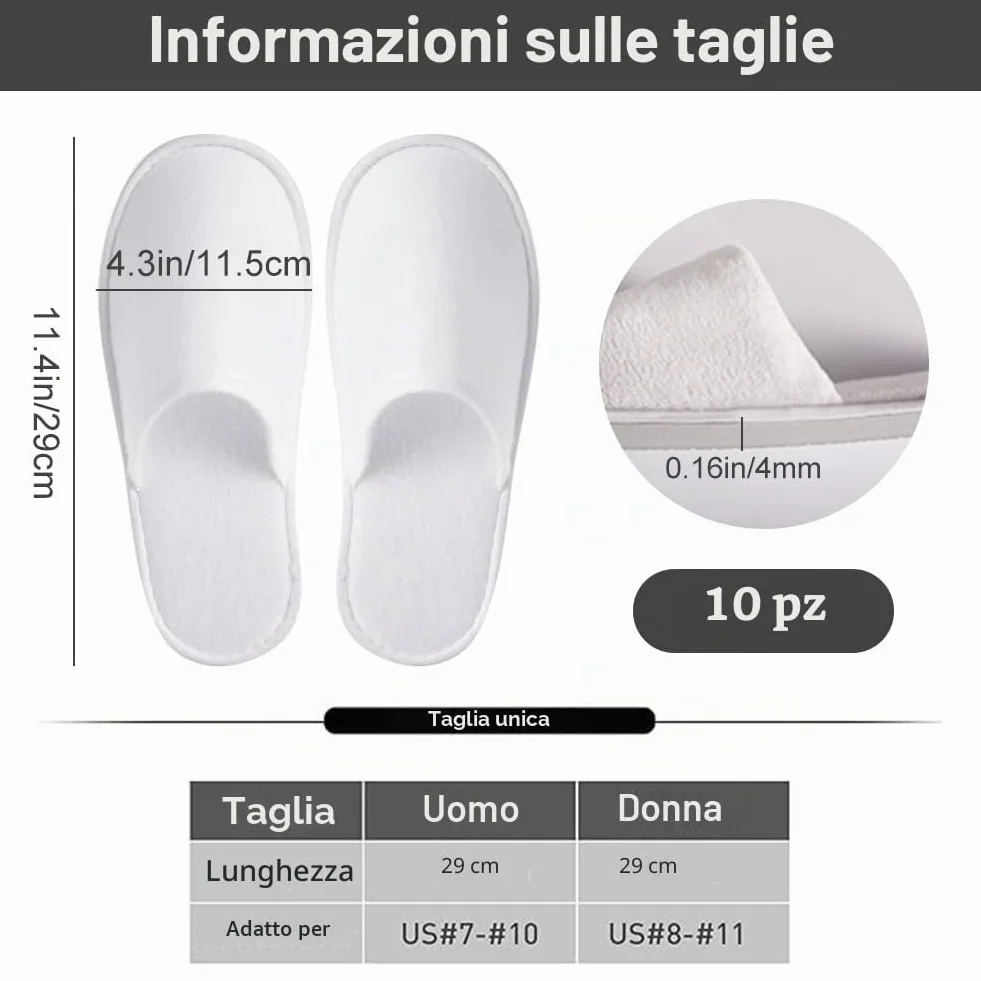 KARELLS Ciabatte Monouso per Hotel Ospiti Antiscivolo 10 Paia Taglia Unica