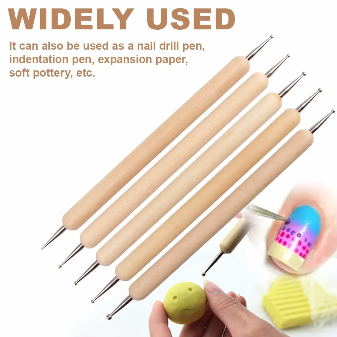 WeddHuis 5 Pezzi Penne per Embossing Dotting Tool Strumenti per Ceramica Clay Tools Stylus per Incisione e Scultura per Carta da Trasferimento Mandala Pittura su Pietra Artigianato in Argilla