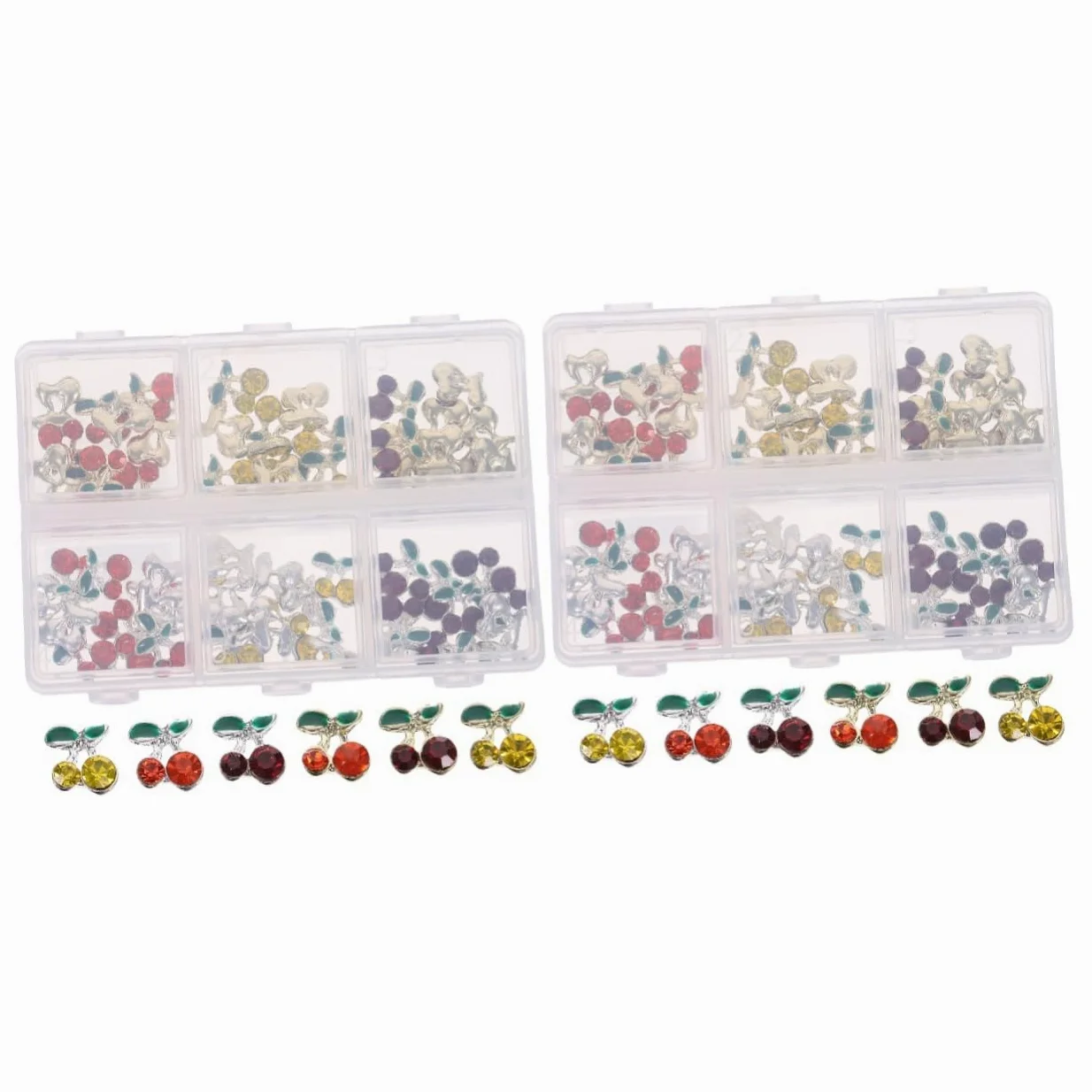 FRCOLOR 2 Set Di Ciondoli Per Unghie Gemme Di Cristallo Di Borchie Con Ciondoli Per Unghie Strass Per Unghie Gioielli Per Unghie Per Donne 60 Pezzi*2