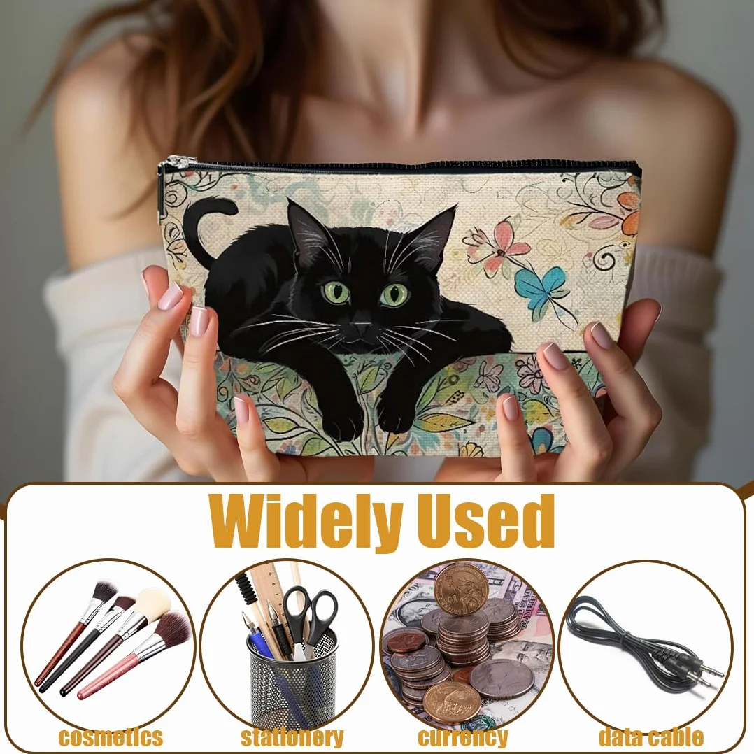 Beauty Case da Viaggio, Borsa da Toilette da Viaggio, Borsa Cosmetica per Gatt, Borsa per Cosmetici, Pochette Donna Trucchi, Borse Trucco Floreale per Donne Ragazze (A)