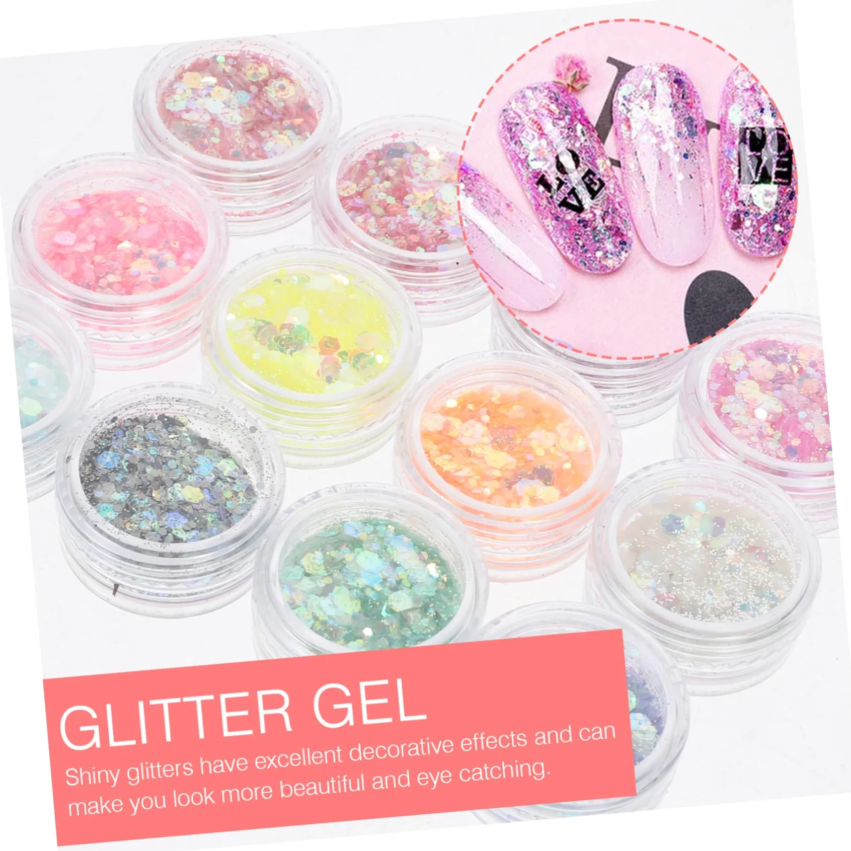 48 Scatole Scintillio Glitter Per Il Trucco Del Festival Gel Per Unghie Accessori Per Feste Glitter Per Il Trucco Del Viso Corpo