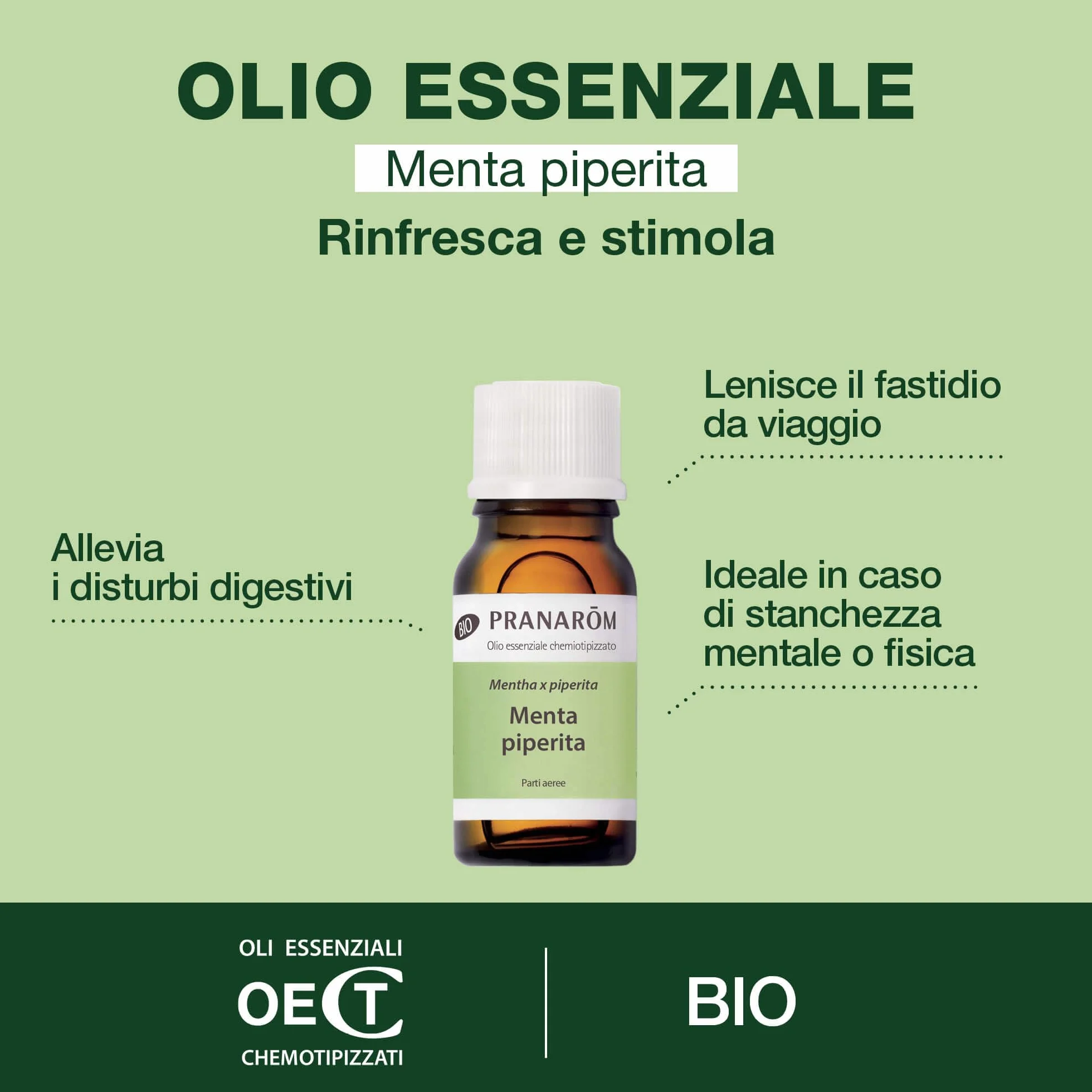 Olio Essenziale Menta Piperita BIO Chemiotipizzato 10 ml Puro Naturale