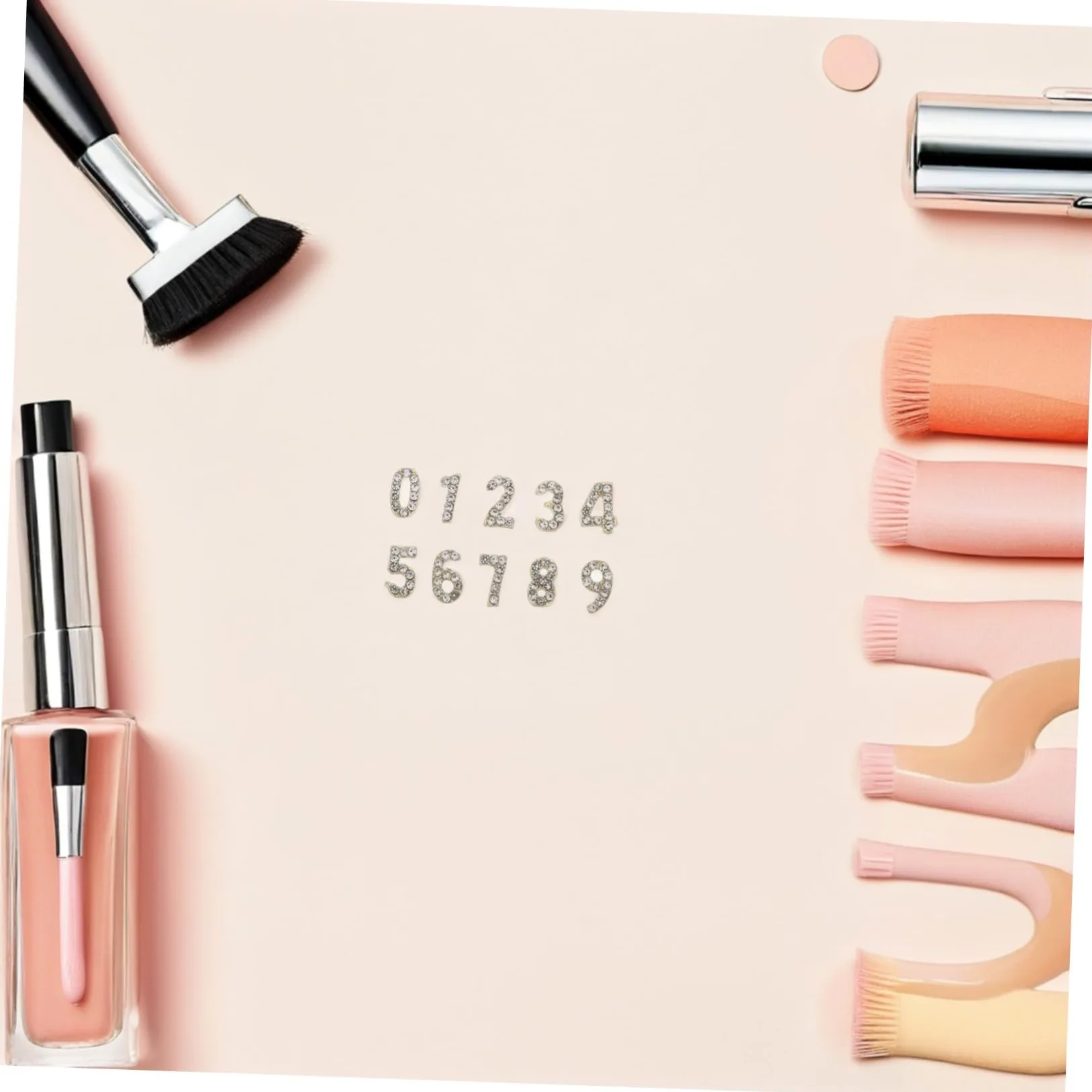 Decorazioni per Unghie Numero Flatback Oro 100 Pezzi Ferro | Design Unico e Delicato, Finitura Luminosa Duratura, Accessori Gioiello per Nail Art