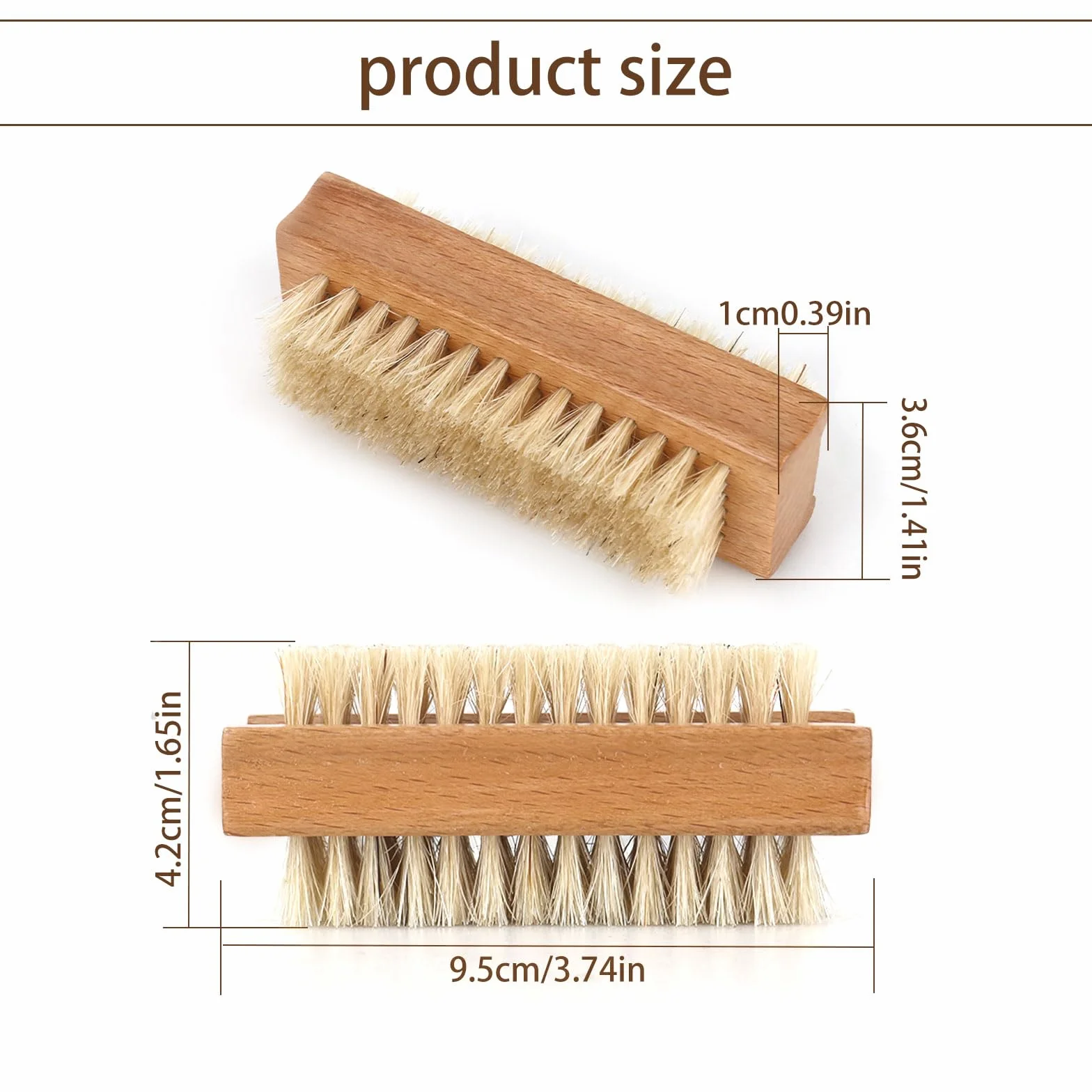 4 x spazzole per unghie in legno di faggio, setole forti, spazzola per la pulizia delle unghie, spazzola per il lavaggio delle mani, spazzola in legno di faggio, spazzola per la pulizia delle unghie,