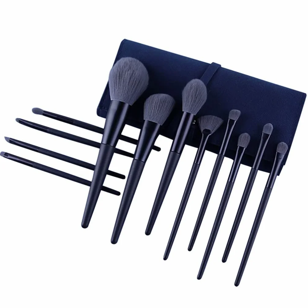 Set di pennelli per Trucco per Capelli Naturali Phantom 12 Pezzi Pennello per fondotinta in Polvere Fard Viso Pennello per Trucco Professional