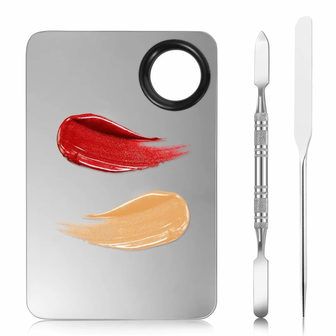 1 Set di piastre e spatole per il trucco in acciaio inox Picasso Makeup Spatula Coltello a doppia testa per tavolozza