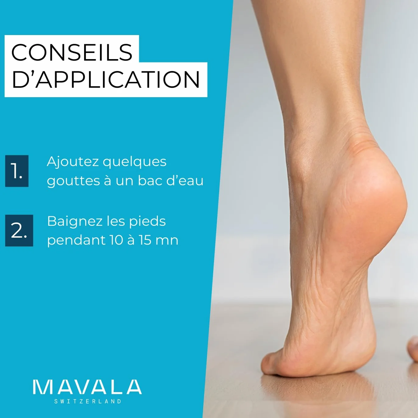 Mavala - Concentrato Bagno dei piedi - Trattamento deodorante e tonificante - Preparazione alla Pedicure - Azione emolliente - Profumo essenza eucalipto e limone - 75 ml