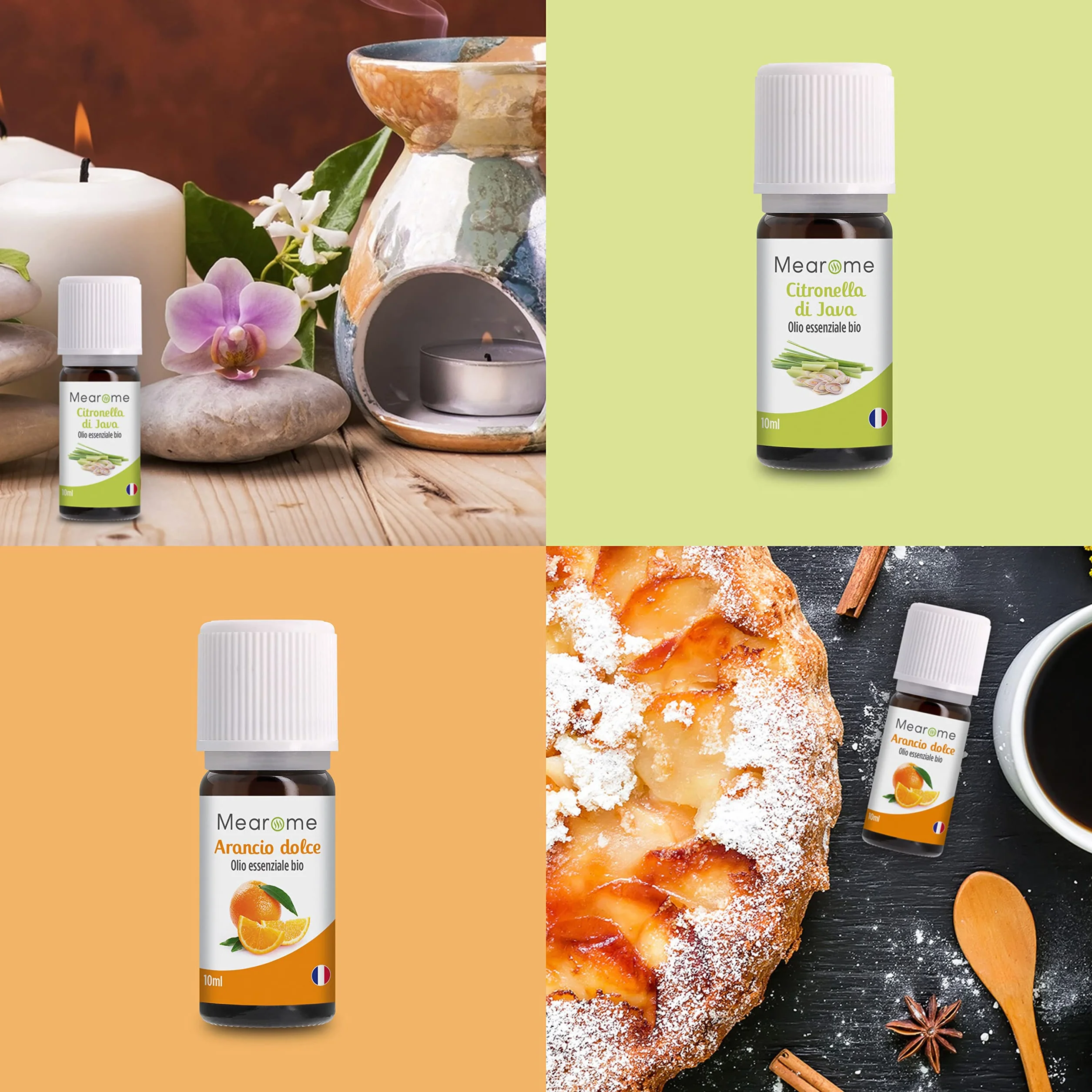 Nutrimea Oli Essenziali Biologici Cofanetto 8x10ml Aromaterapia Lavanda Eucalipto Menta