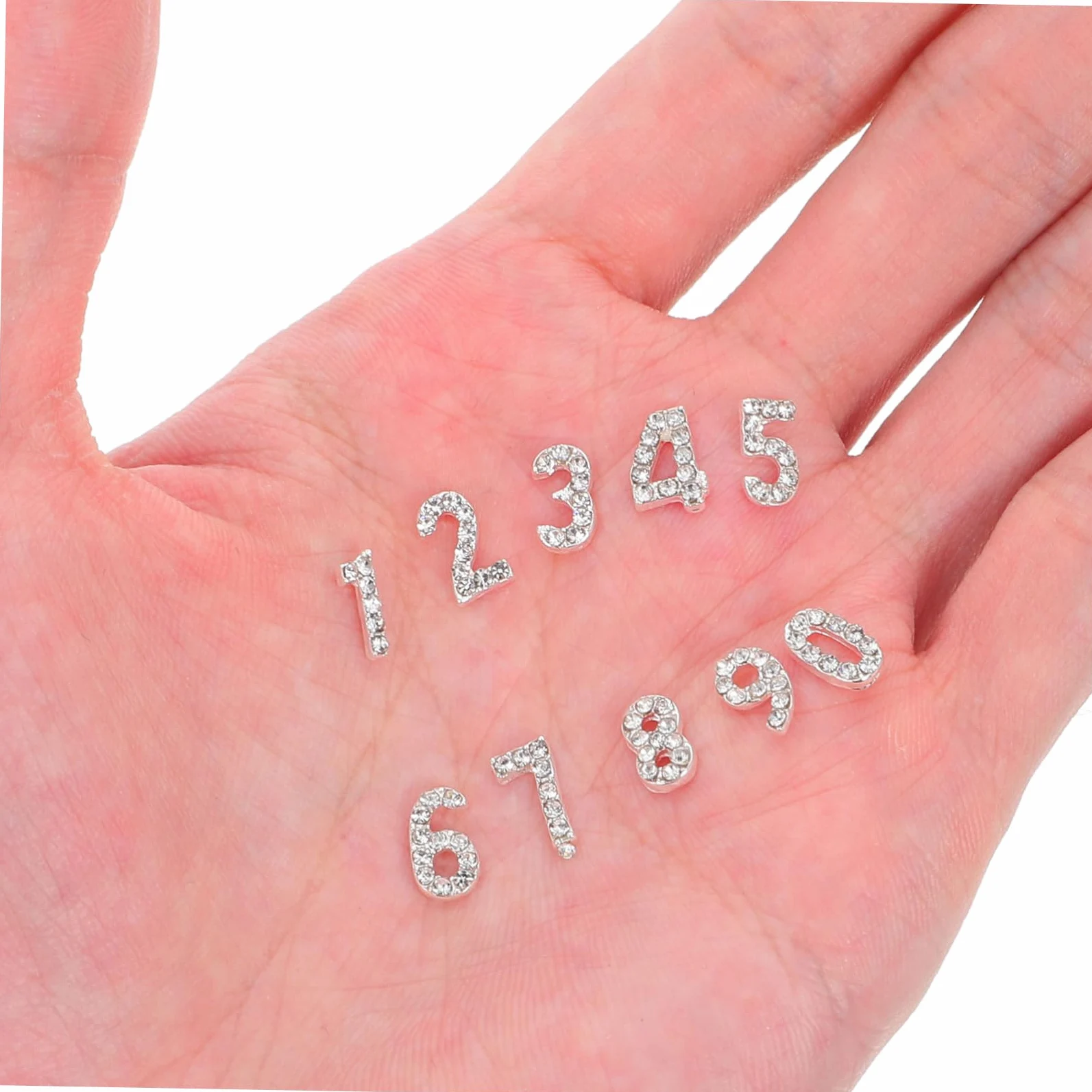 VALICLUD 100pezzi Ciondoli Numerici per Unghie Strass Dorso Piatto Decorazioni per Nail Art Gemme per Unghie Scintillanti Accessori in Ferro per Look Sofisticato e Festivo