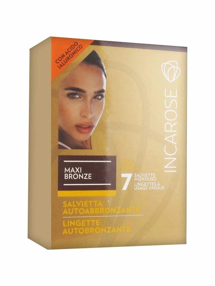 Di-Va Incarose Maxi Bronze Salviette Autoabbronzanti - Pacco da 7 pezzi x 80 g