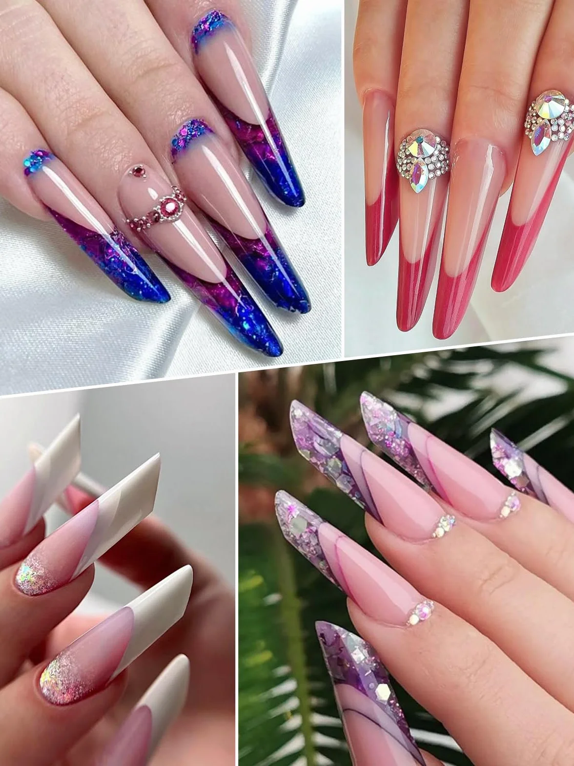TOROKOM 120 Forme Duali per Gel Poly - Stampini Rosa per Ricostruzione con Gel Estensore - Ideale per Nail Art, Salon e DIY