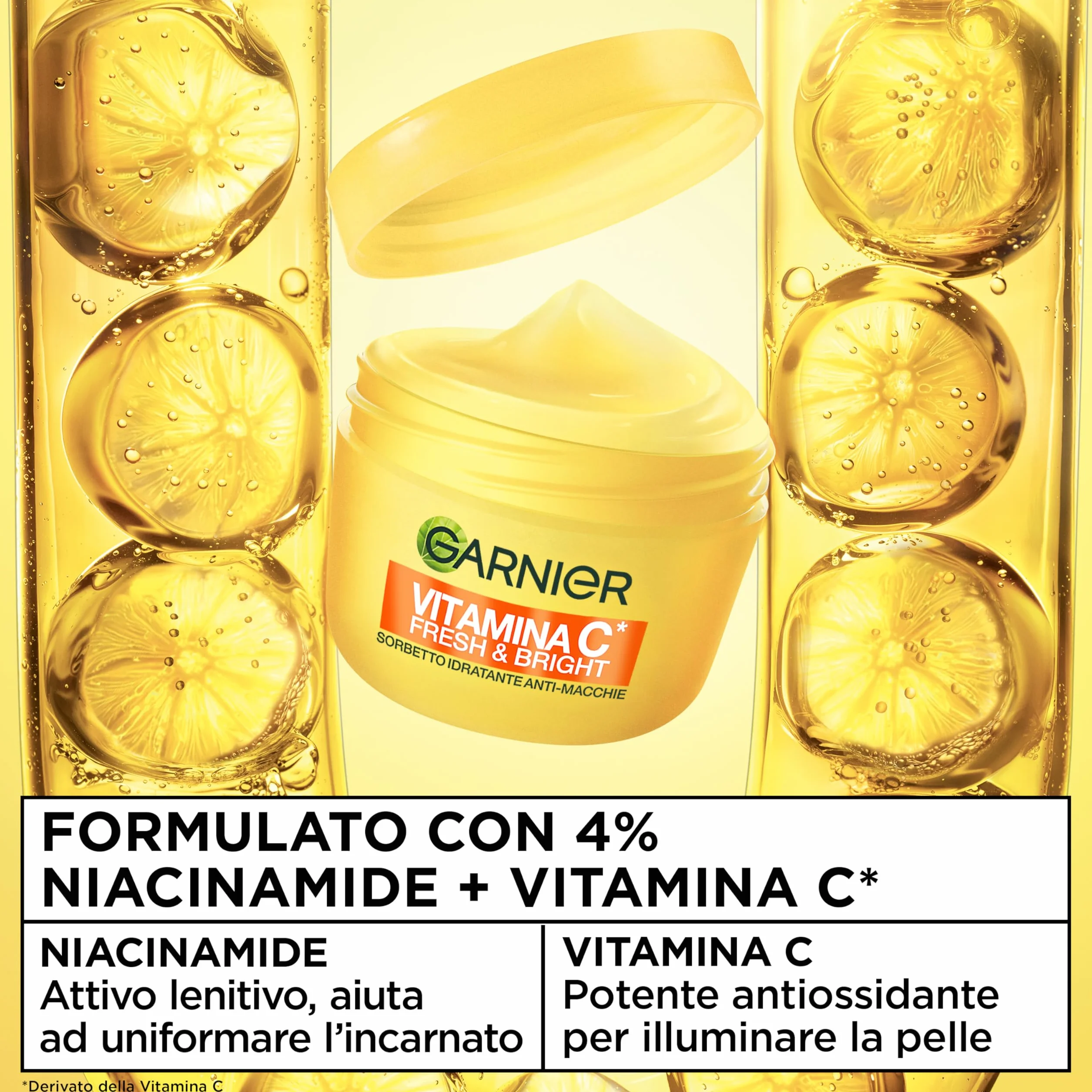 Garnier Vitamina C Fresh and Bright Crema Sorbetto Idratante Anti-Macchie 85 ml