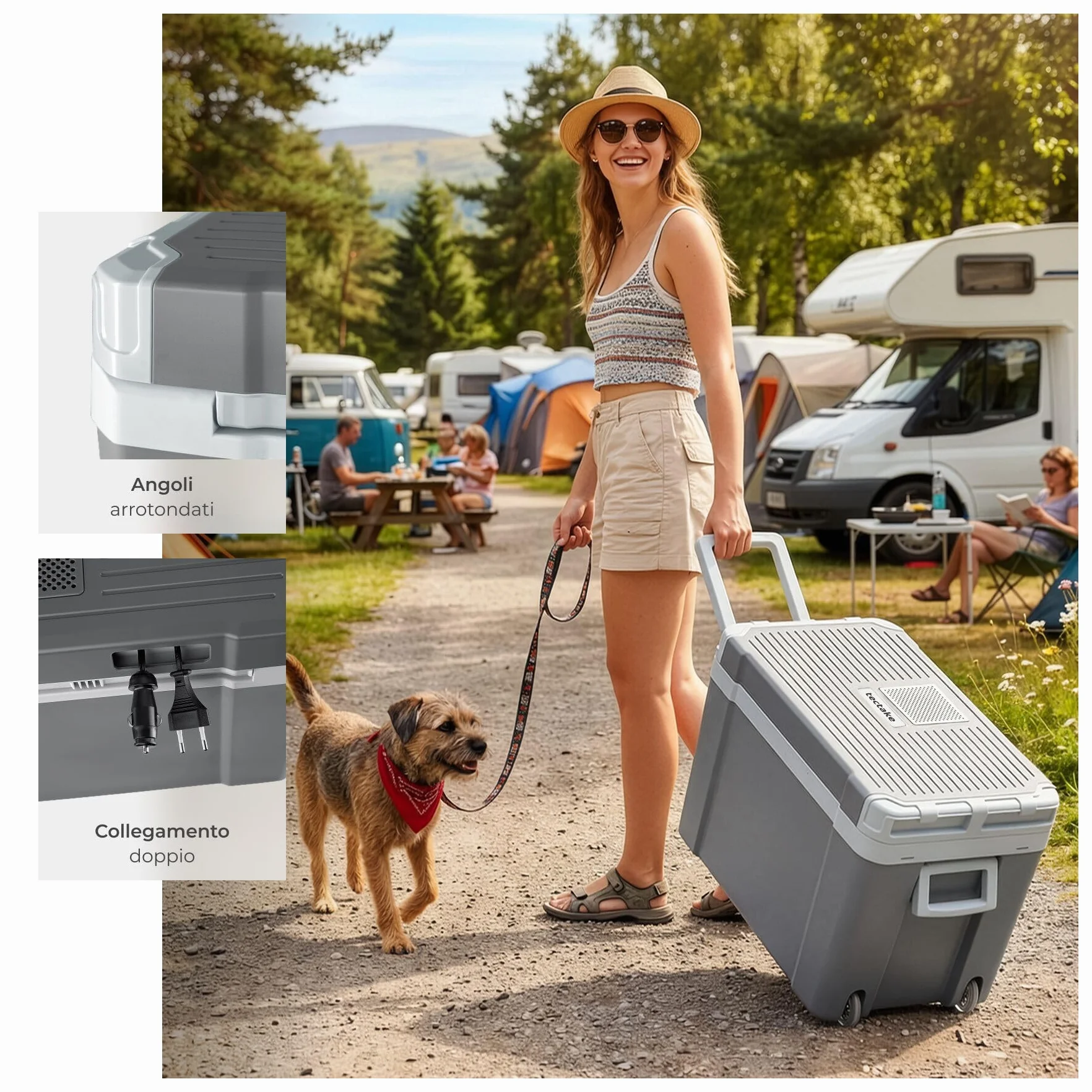 tectake® Frigorifero Portatile 35 L 2in1 Freddo Caldo per Auto e Casa ECO Mode