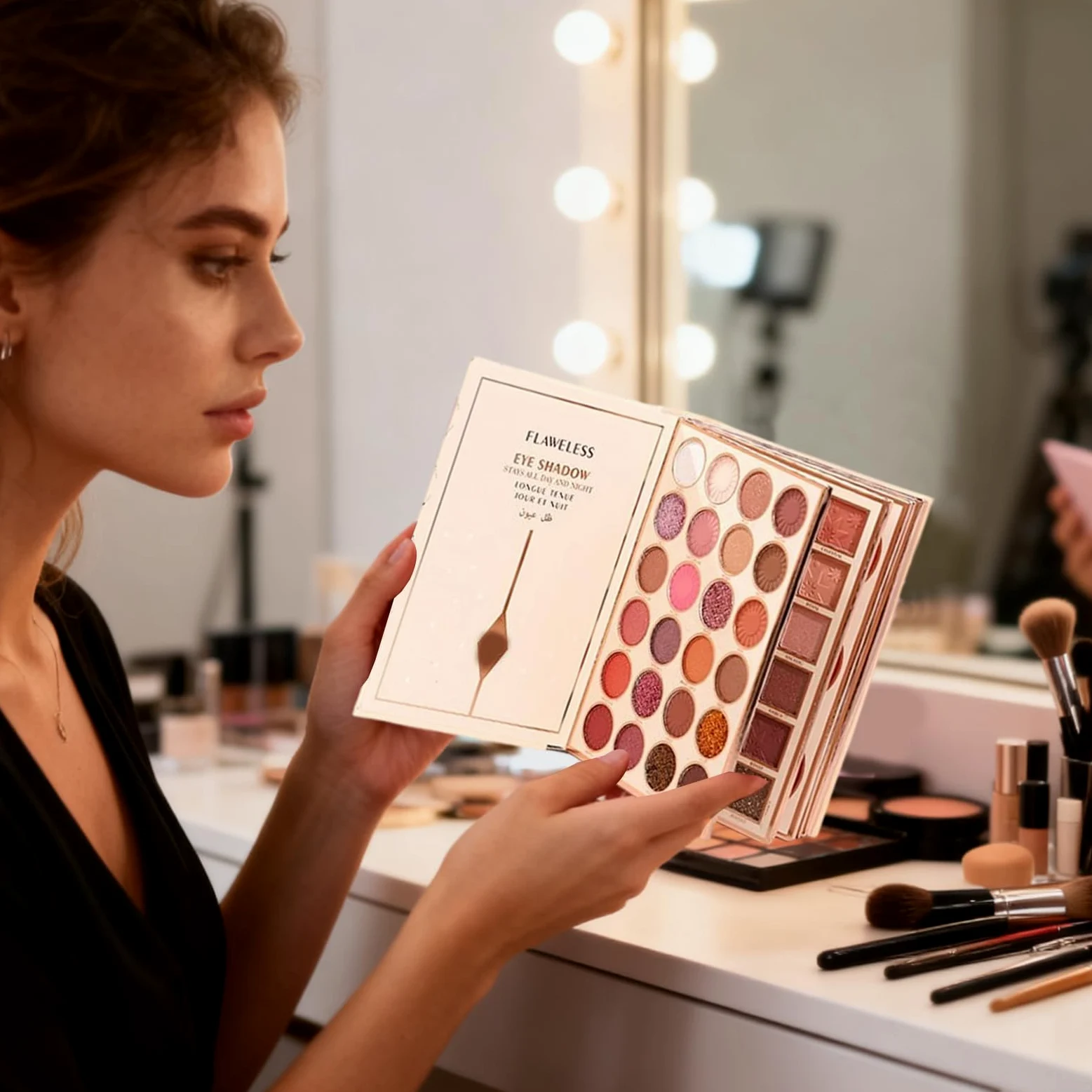 Palette Di Ombretti Per Gli Occhi 48 Colori Illuminante Impermeabile | Palette Occhi A Forma Di Libro Per Donne Ragazze Adolescenti Quotidiano Festa Viaggio Uso Quotidiano Occasioni Speciali