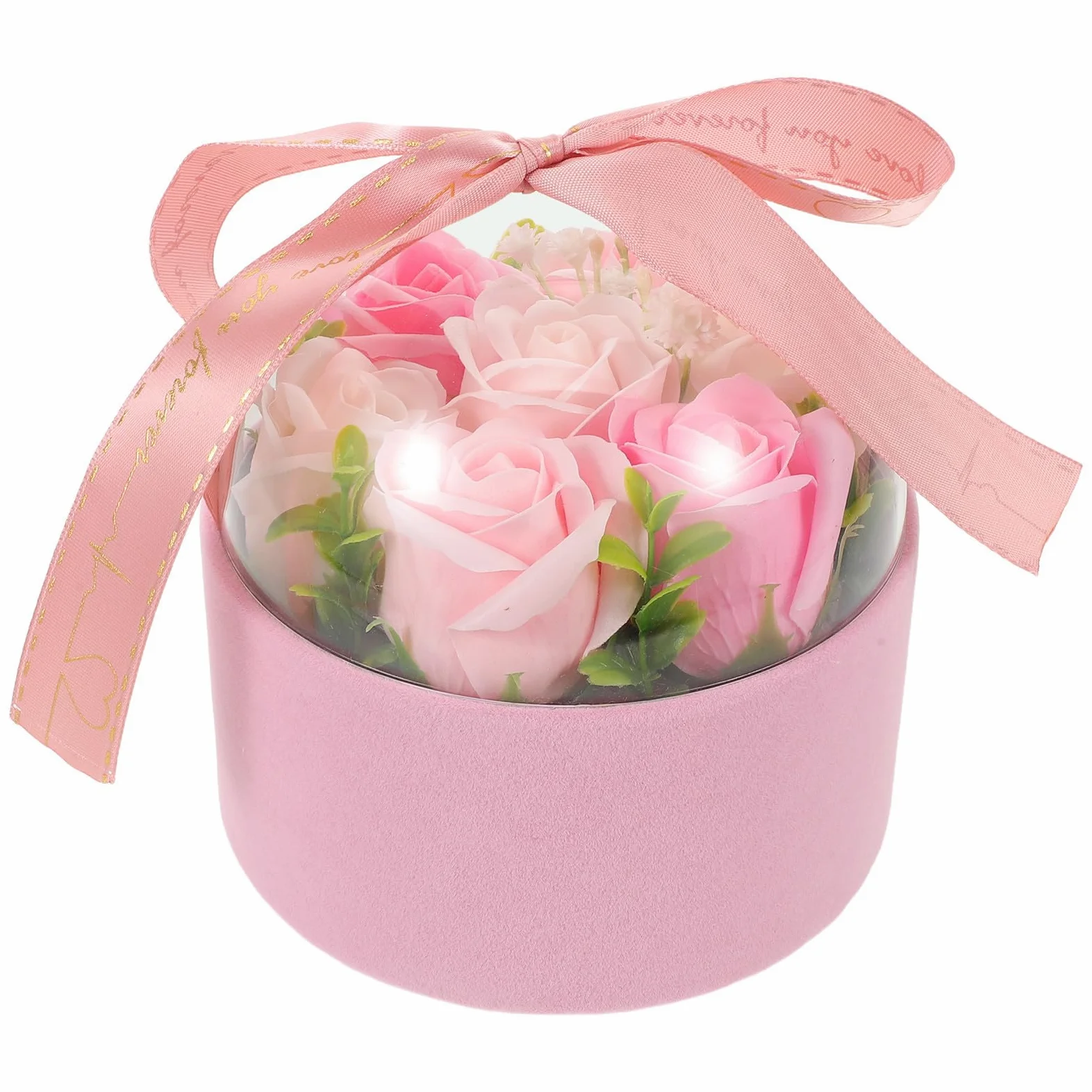 SHINEOFI 4 Pezzi Confezione Regalo di Fiori di Sapone Rosa, Profumata, | Rosa, Decorazione per Bagno e Salotto, Idea per Natale e San Valentino