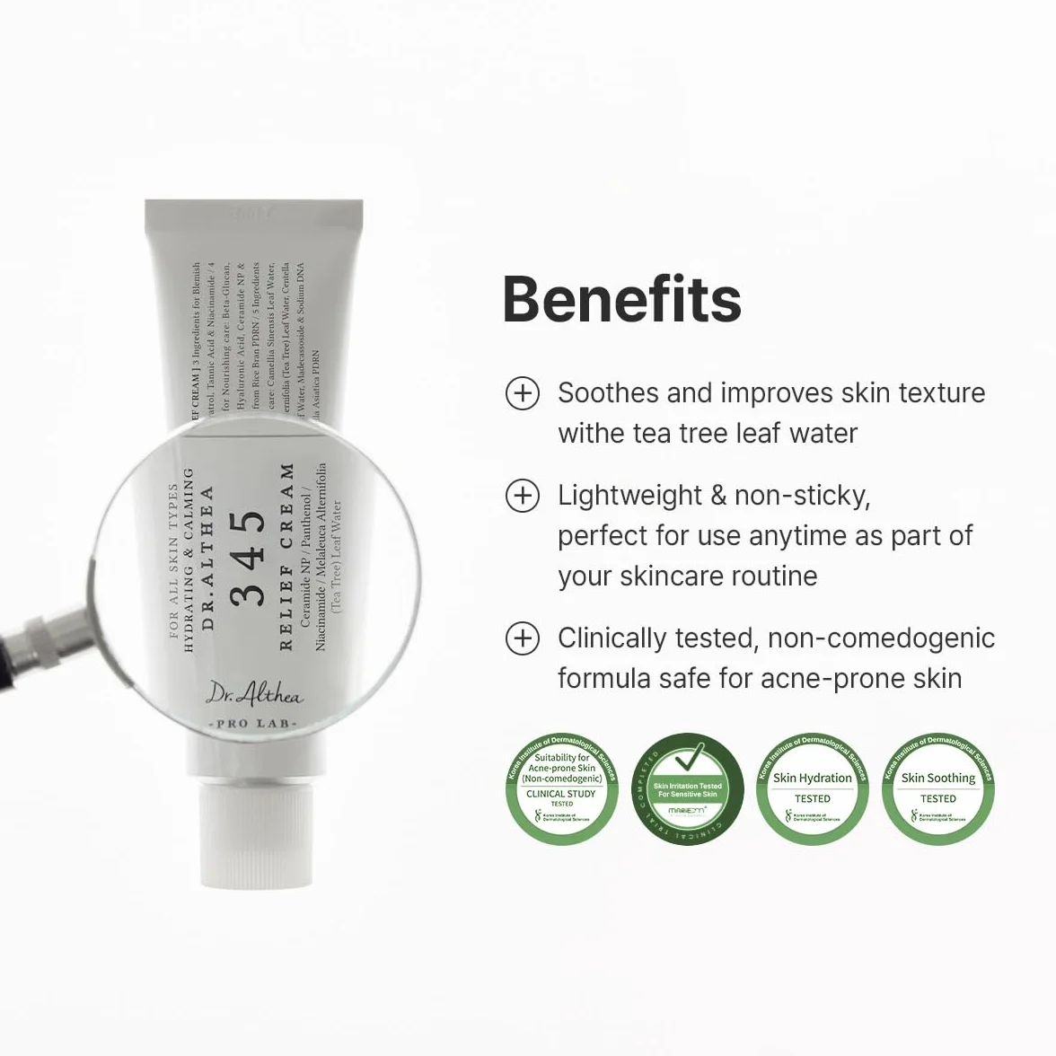 Dr.Althea 345 Relief Cream con PDRN e Niacinamide 50ml, Vegano Coreano per Cura della Pelle
