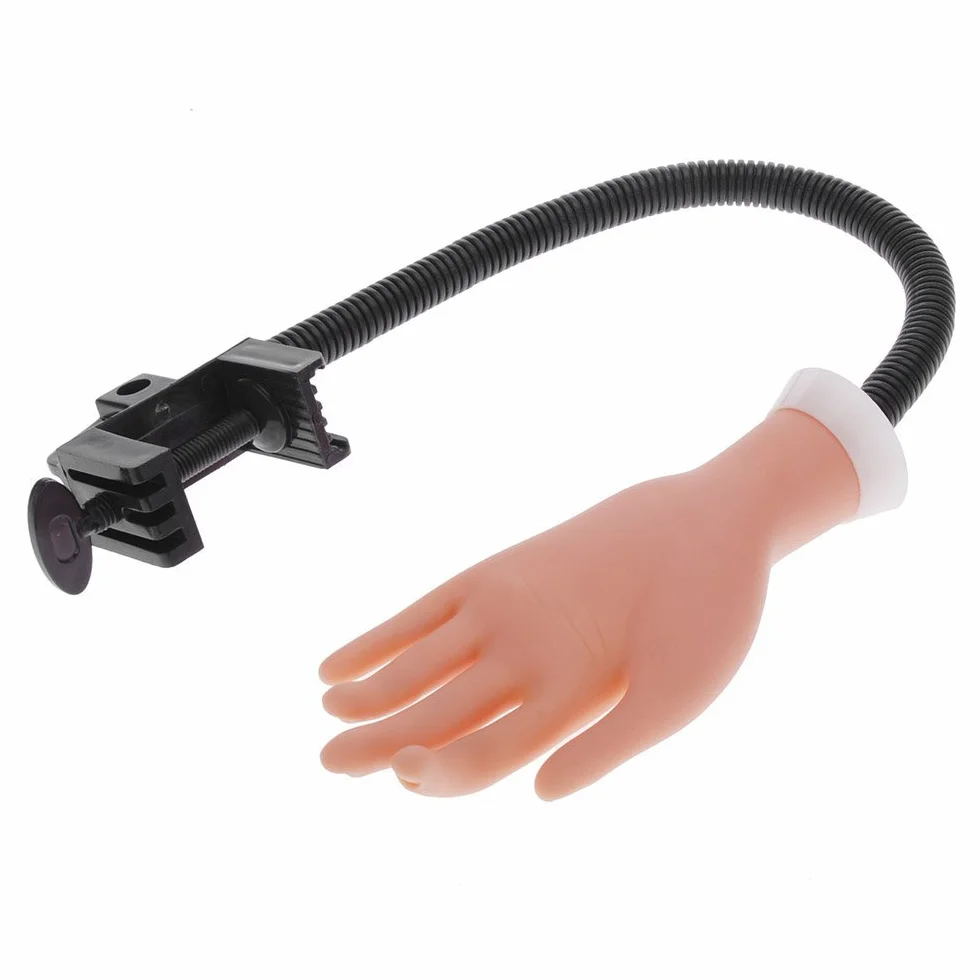 Morbida per Manicure Dito di Formazione,Mano Modello Plastica Pratica Nail Art Manicure Dito Con la Staffa Può Essere Piegato