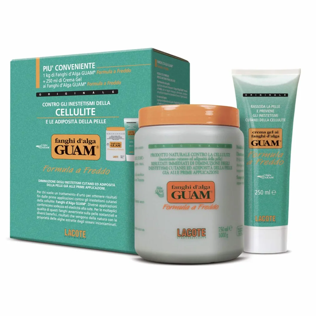 Guam Fanghi d'Alga Convenienza Freddo 1 kg + 250 ml Crema Gel Rassodante Rinfrescante