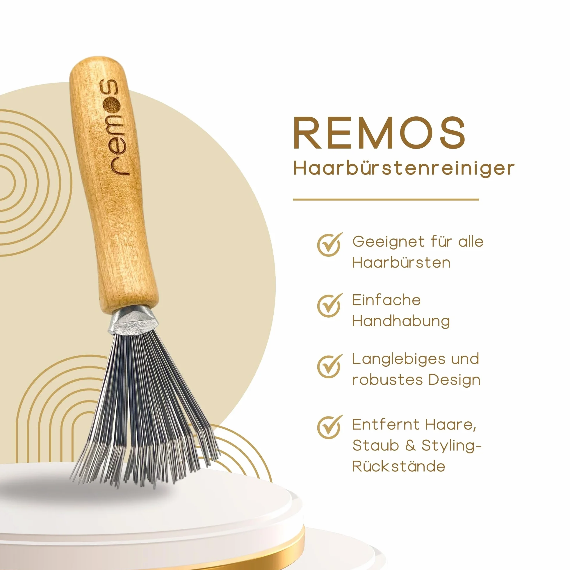 REMOS Detergente per spazzole in legno, pulizia efficace, zincatura metallo, manico ergonomico